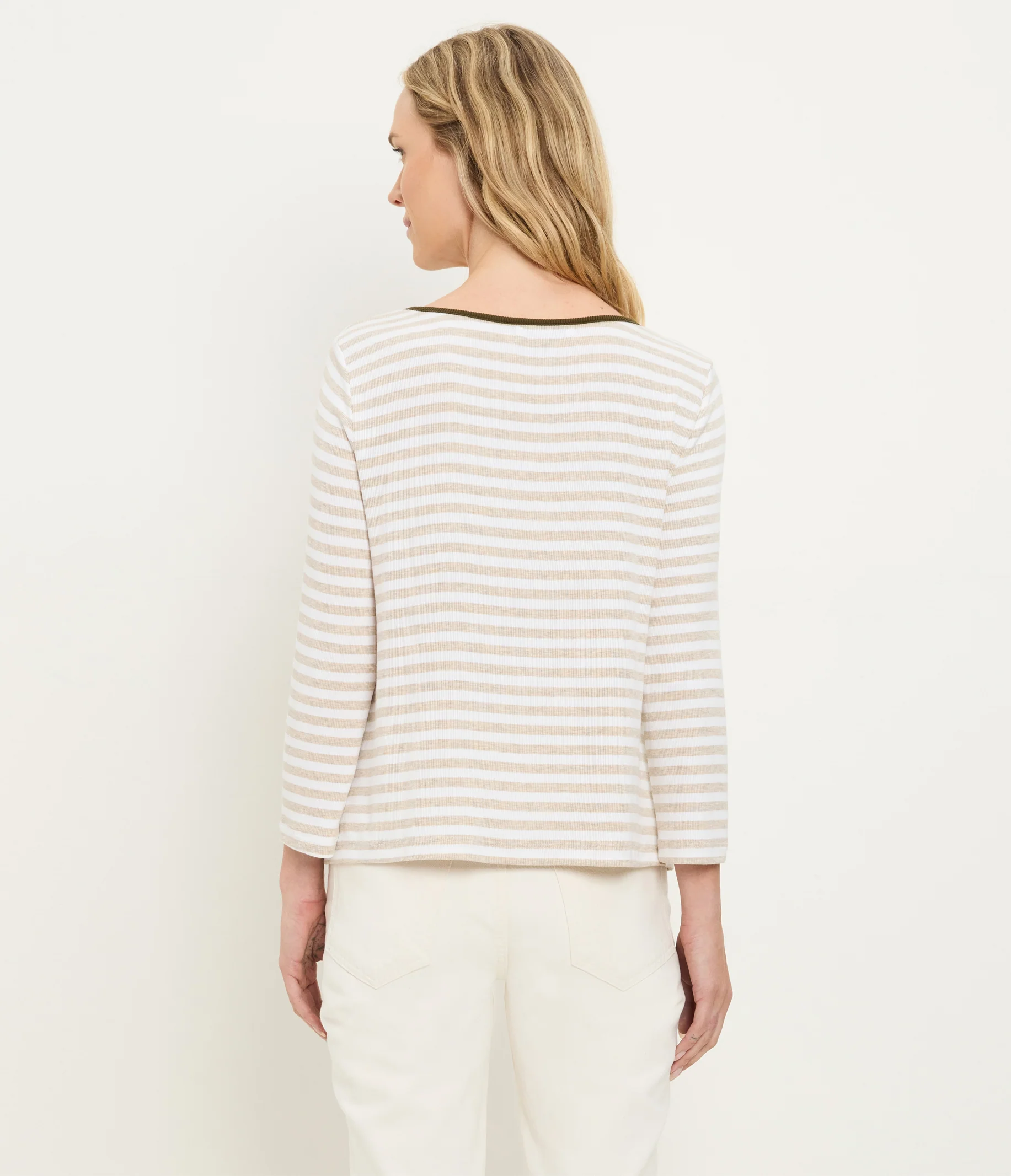 Amelee Striped Ribbed Boat Neck Tee - Image 12