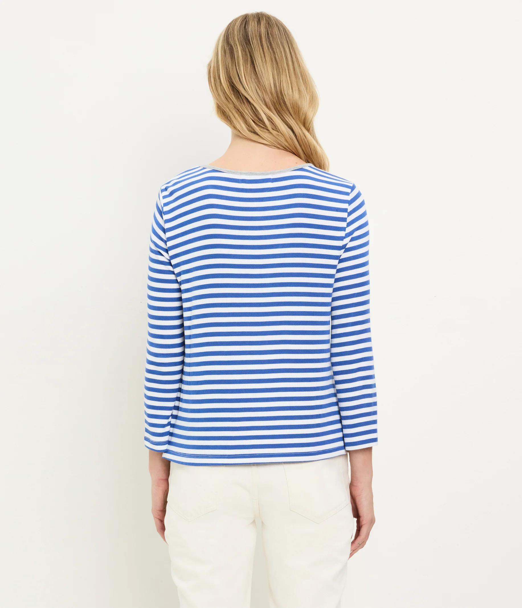 Amelee Striped Ribbed Boat Neck Tee - Image 5