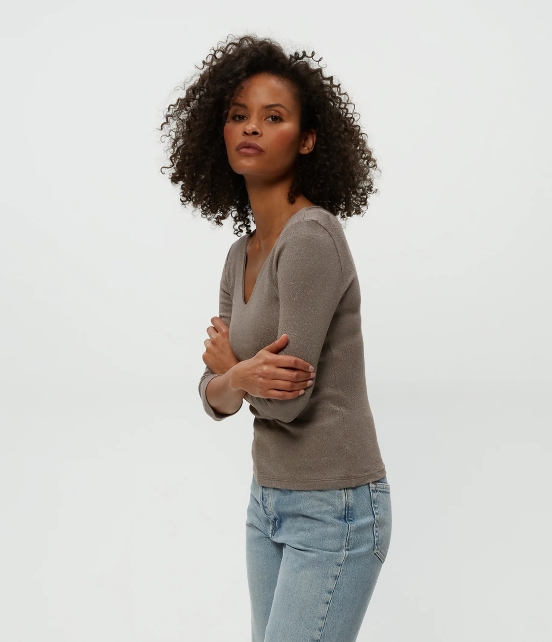 Angelina Shine V-Neck Tee - Image 11