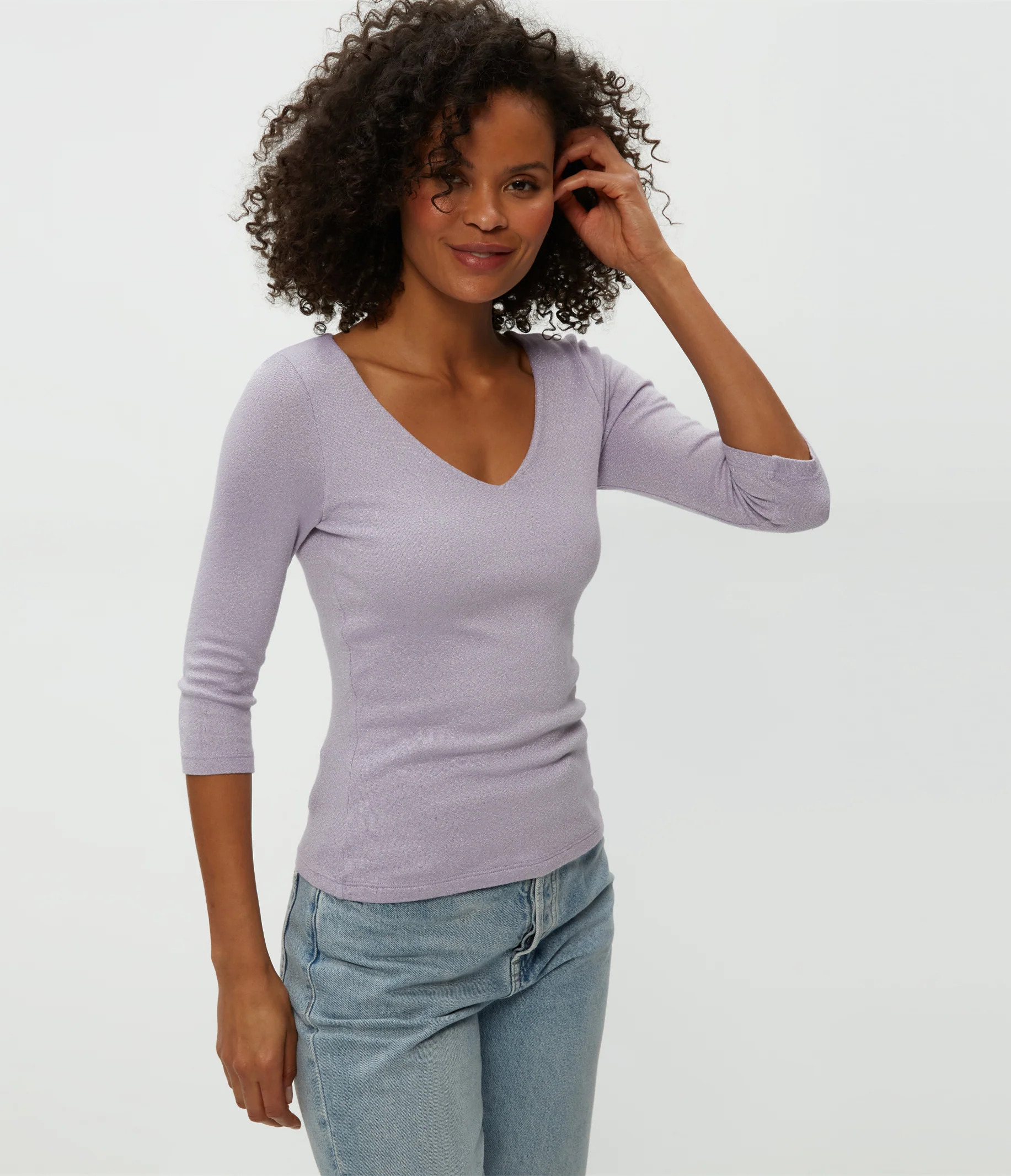 Angelina Shine V-Neck Tee - Image 13