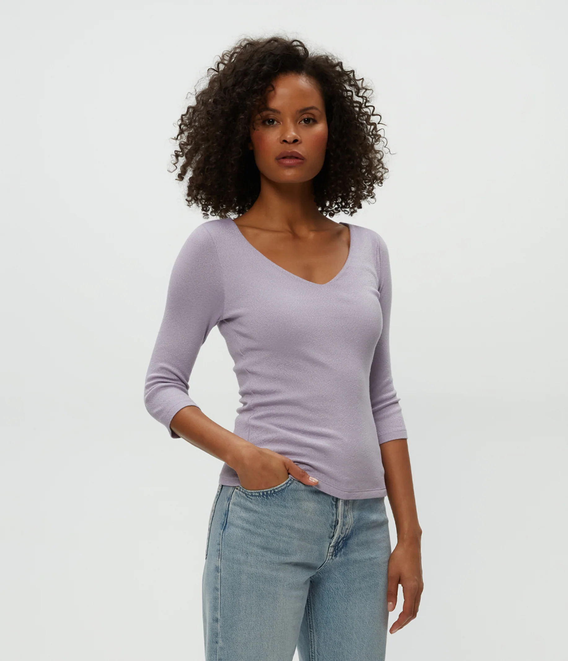 Angelina Shine V-Neck Tee - Image 15