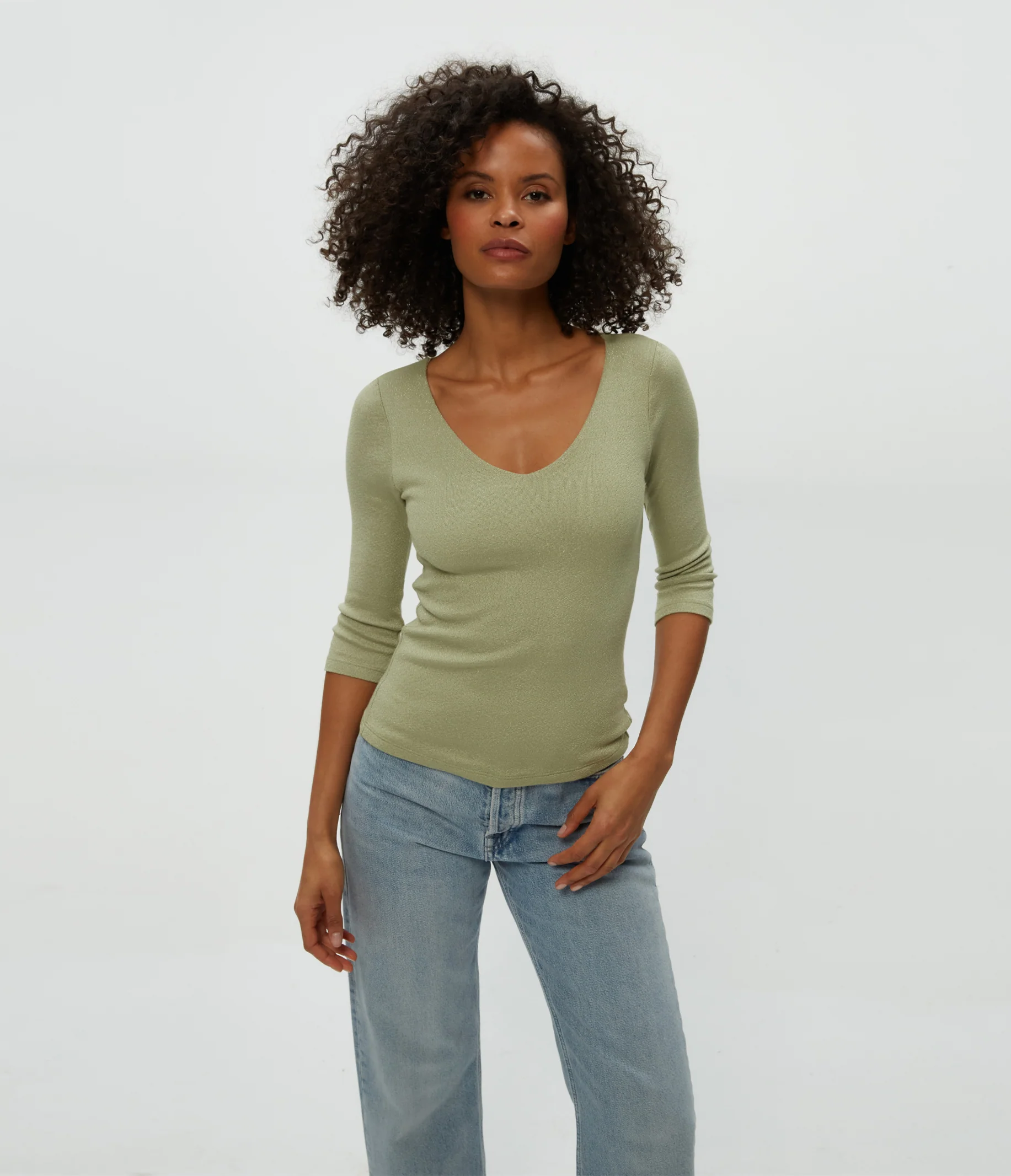 Angelina Shine V-Neck Tee - Image 21