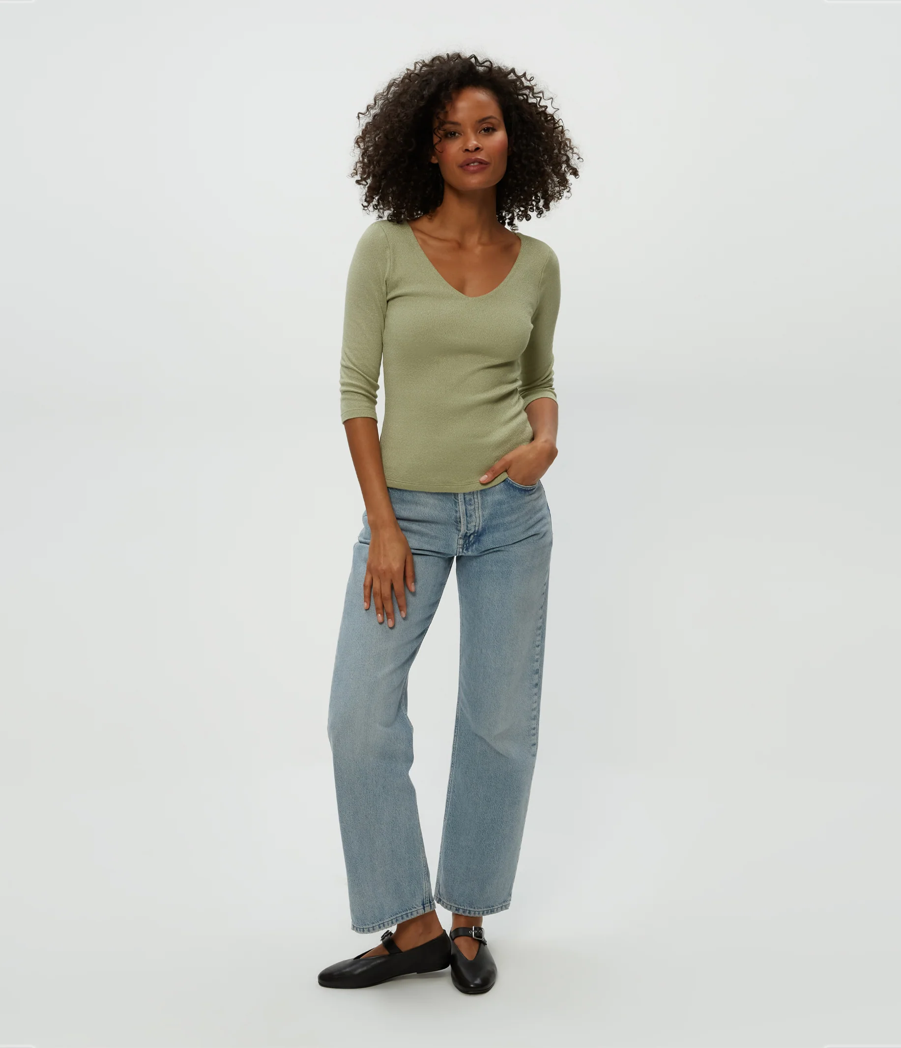 Angelina Shine V-Neck Tee - Image 22