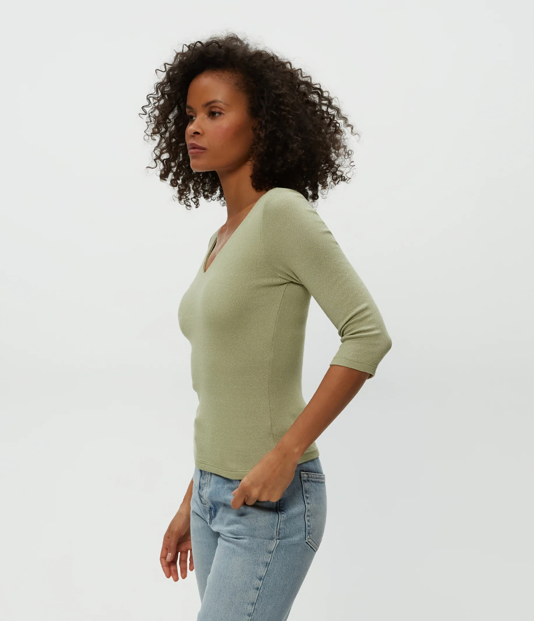 Angelina Shine V-Neck Tee - Image 23