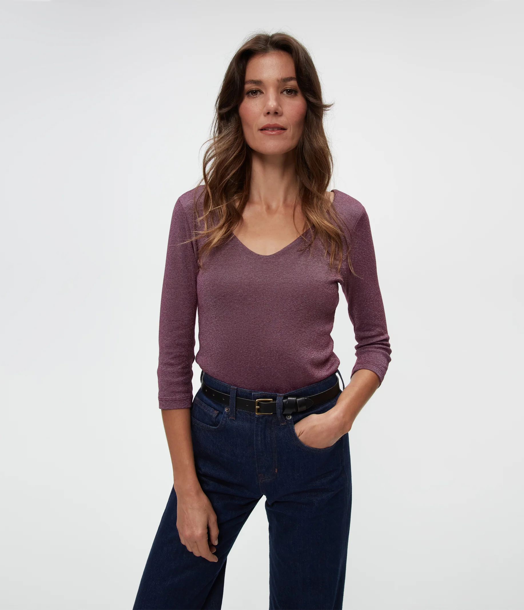 Angelina Shine V-Neck Tee - Image 33