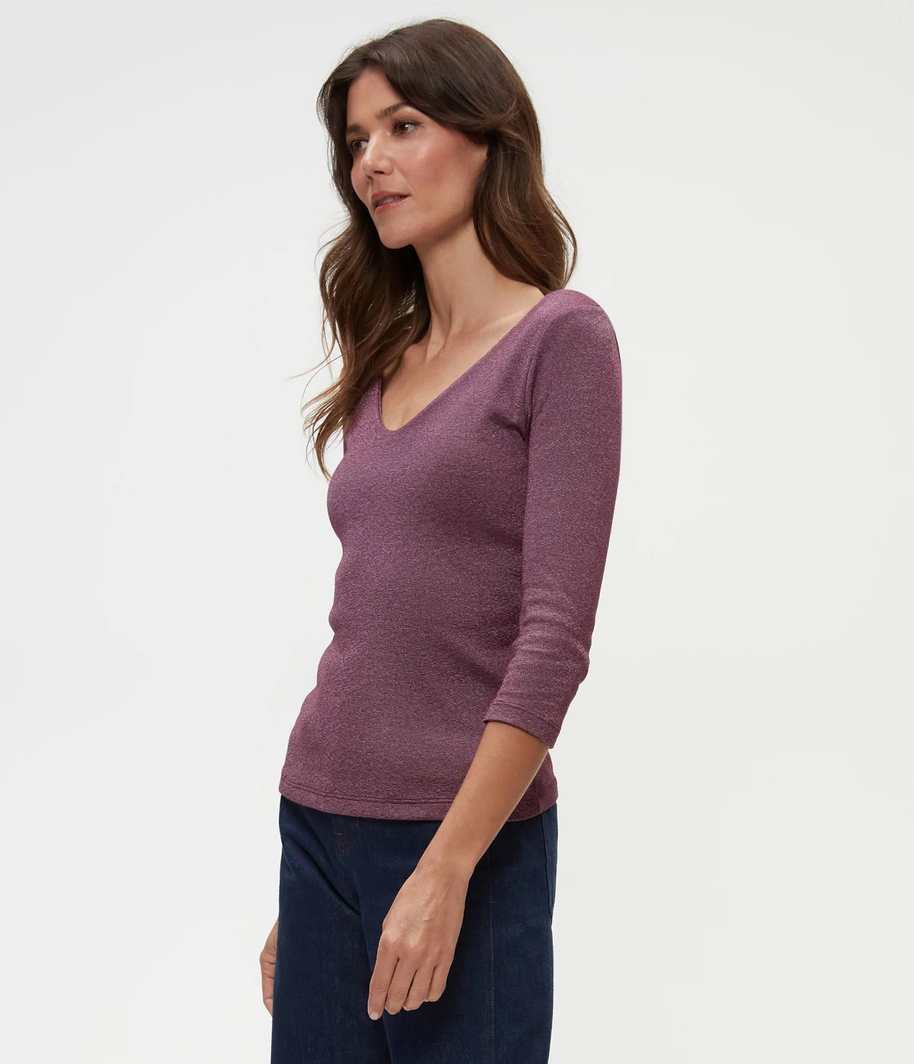 Angelina Shine V-Neck Tee - Image 35