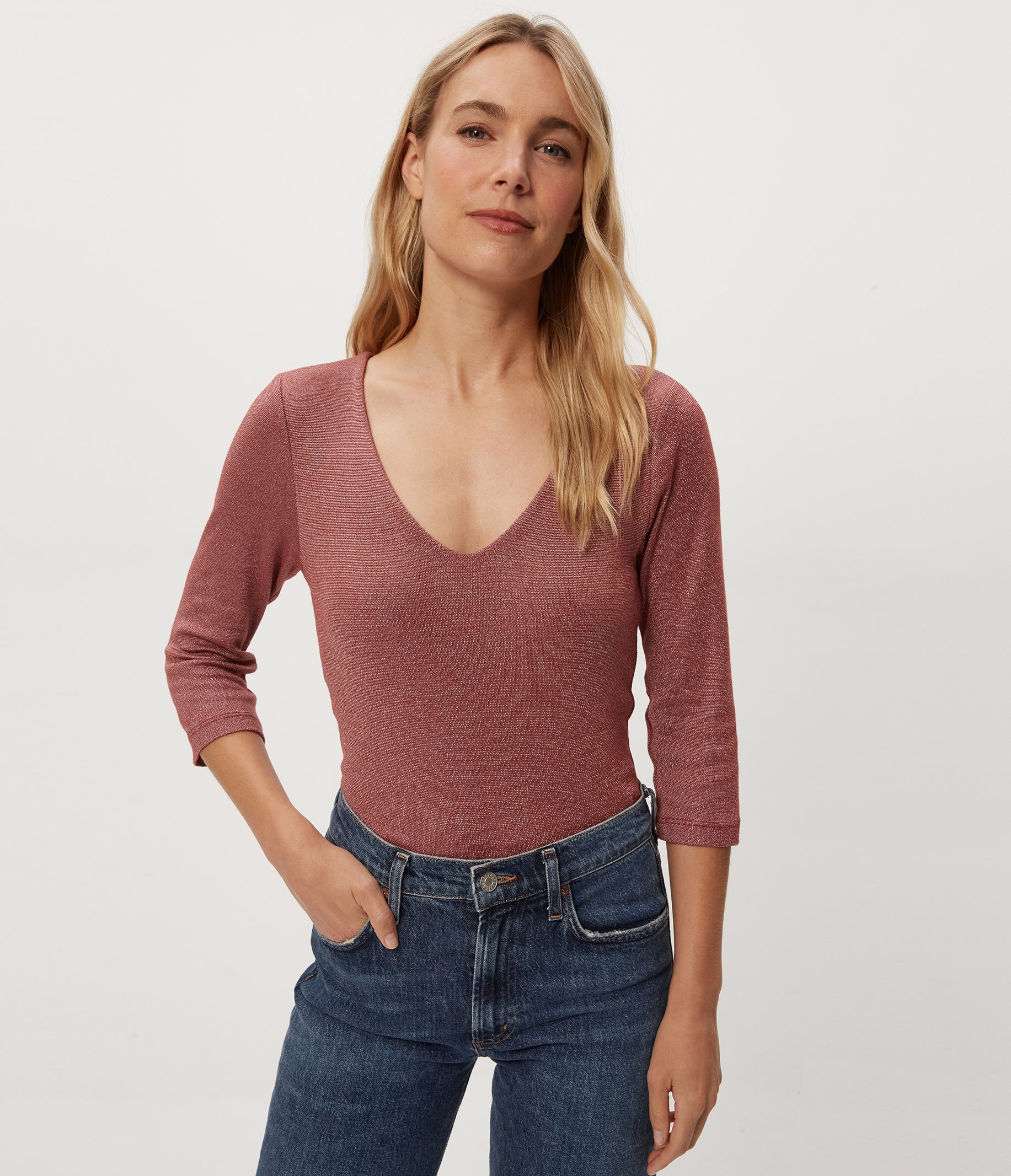 Angelina Shine V-Neck Tee - Image 37