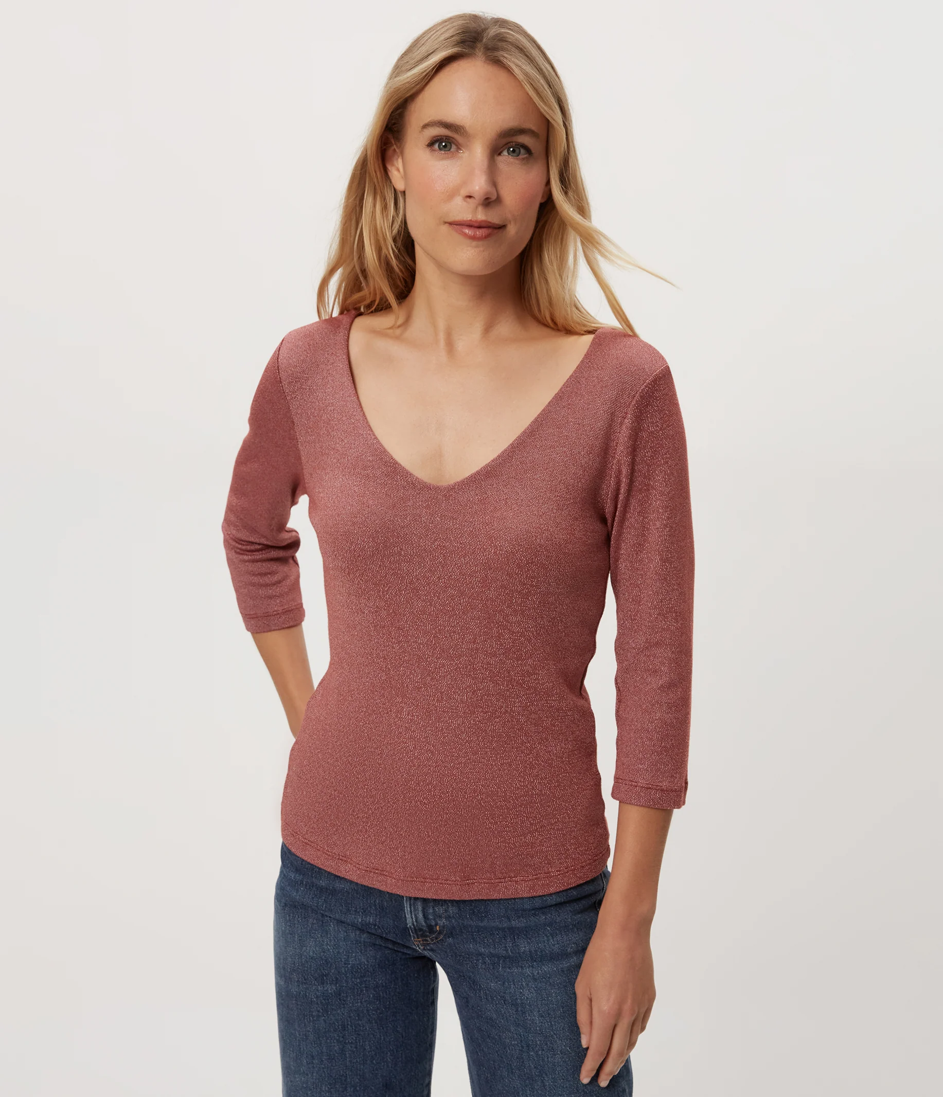 Angelina Shine V-Neck Tee - Image 38