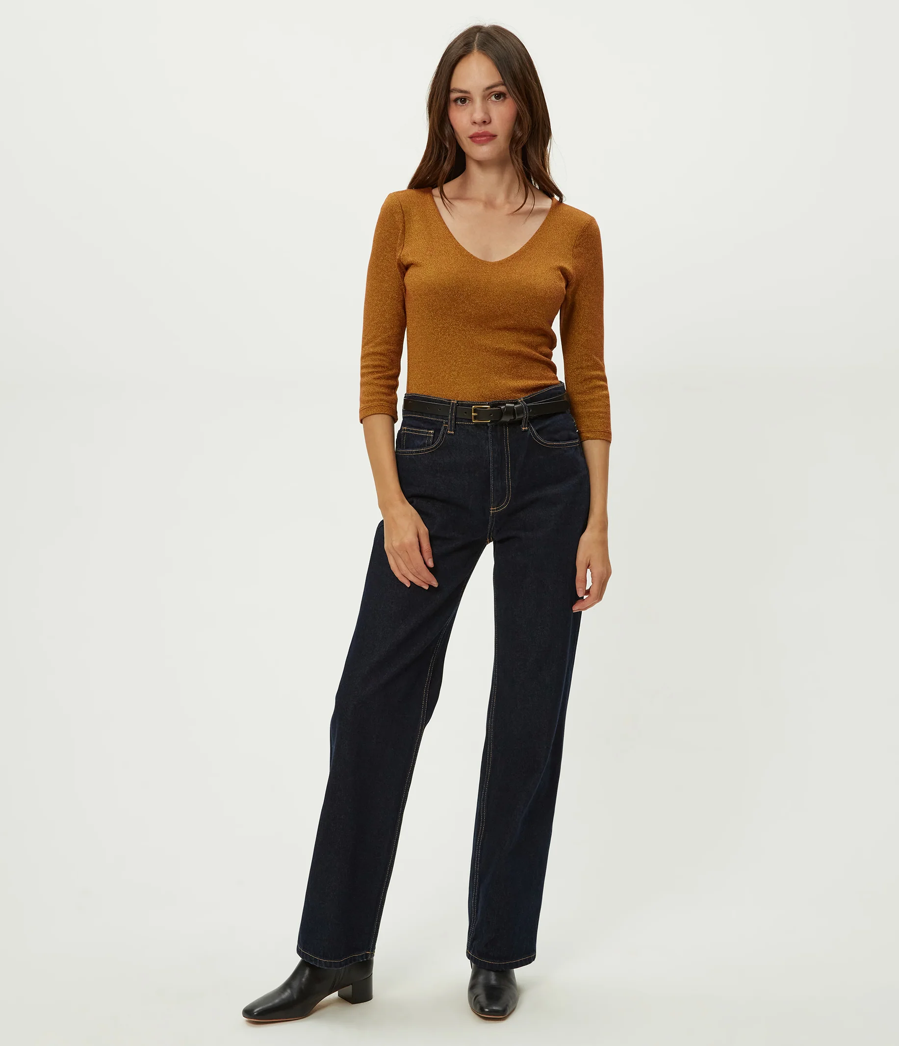 Angelina Shine V-Neck Tee - Image 46