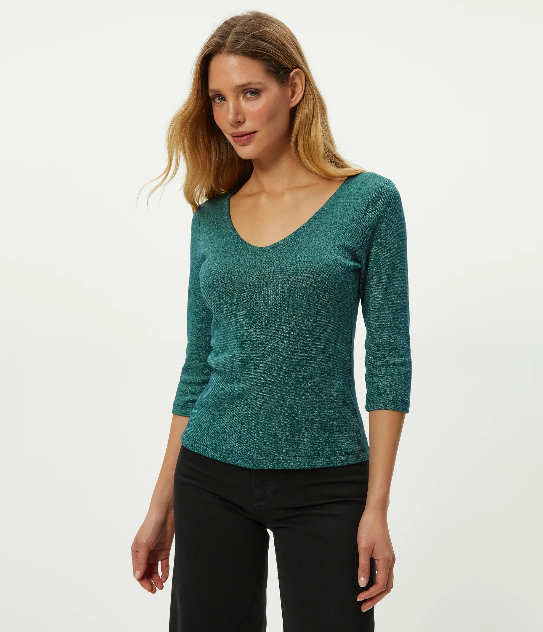 Angelina Shine V-Neck Tee - Image 49