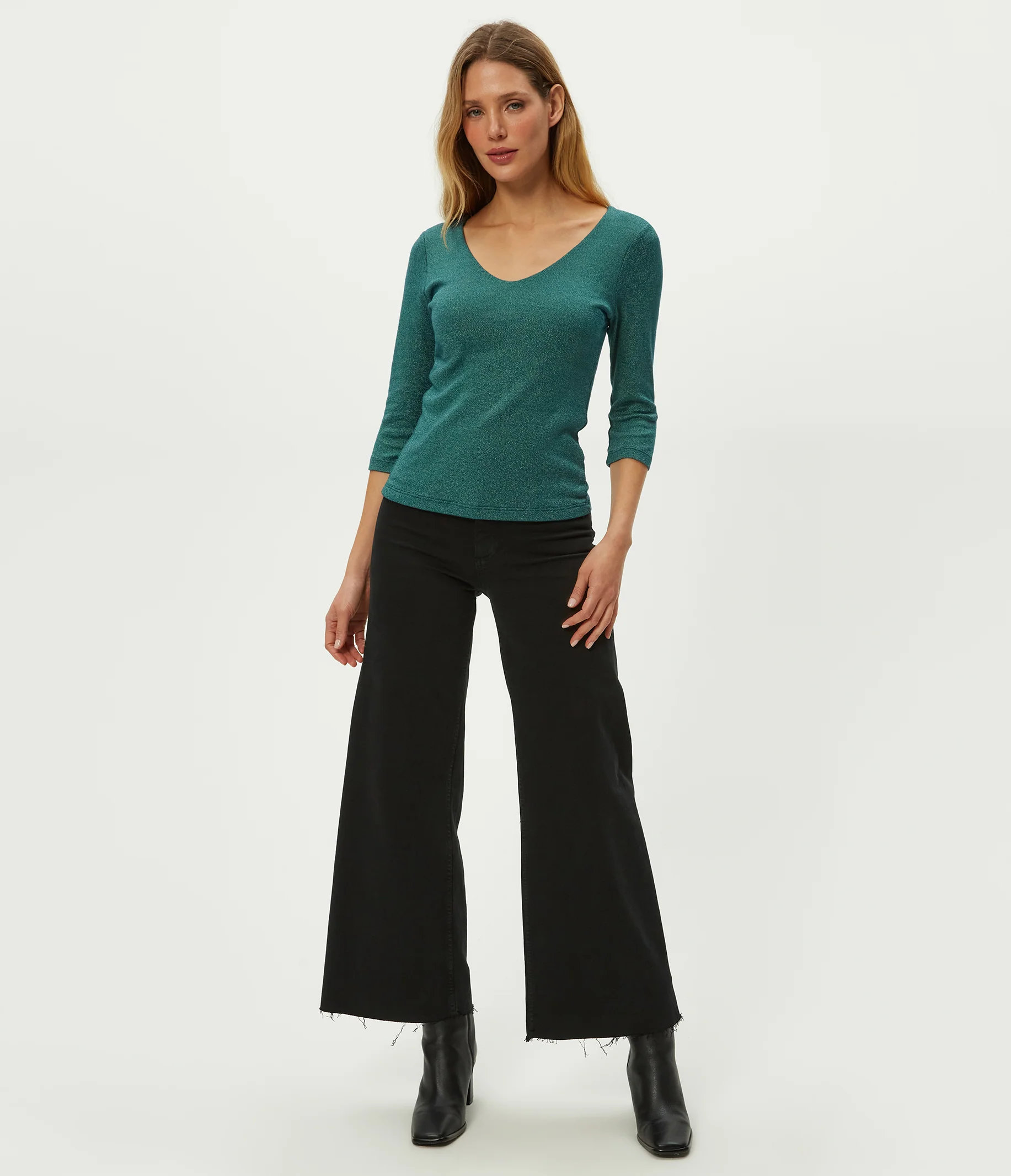 Angelina Shine V-Neck Tee - Image 50