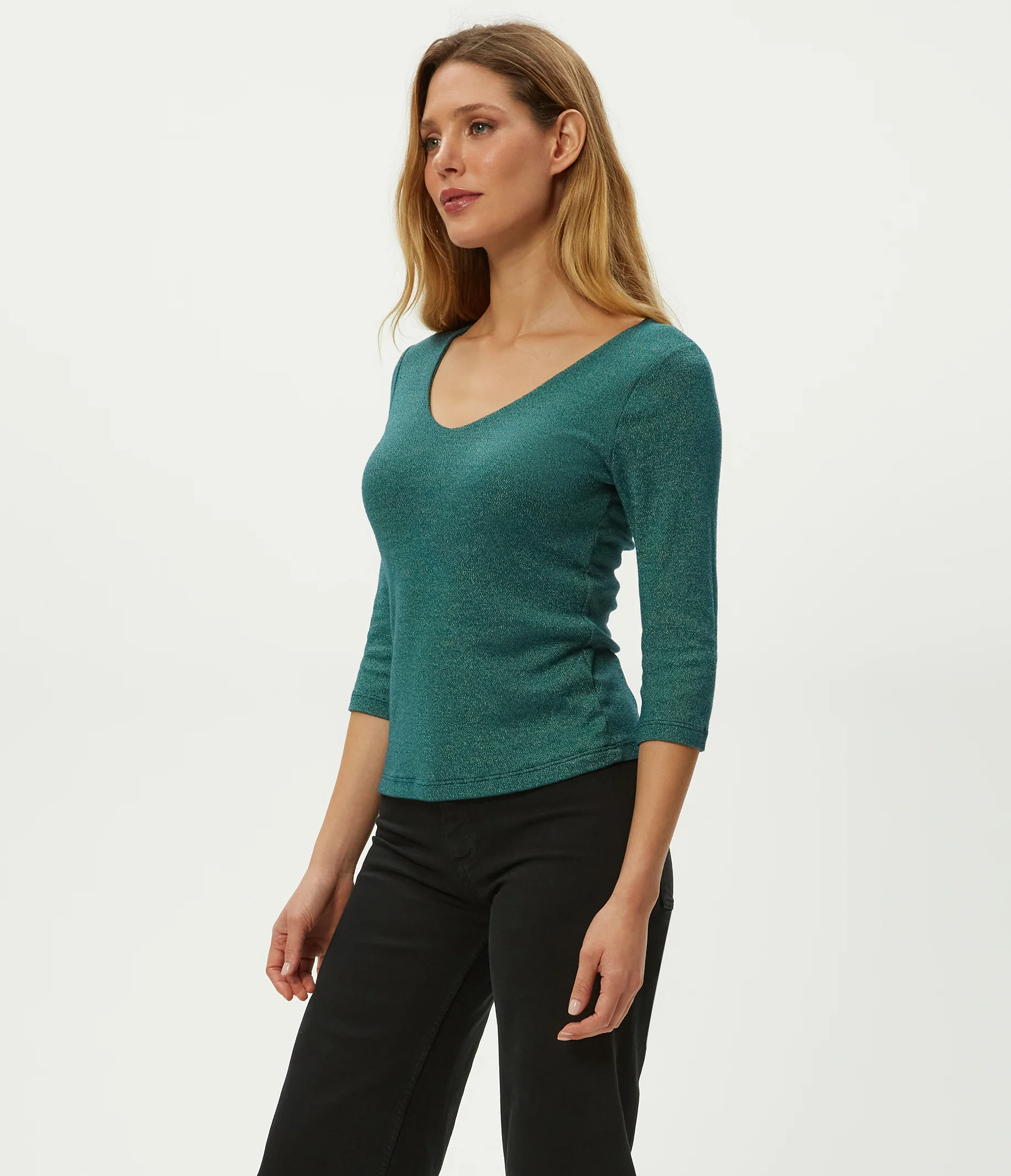 Angelina Shine V-Neck Tee - Image 51