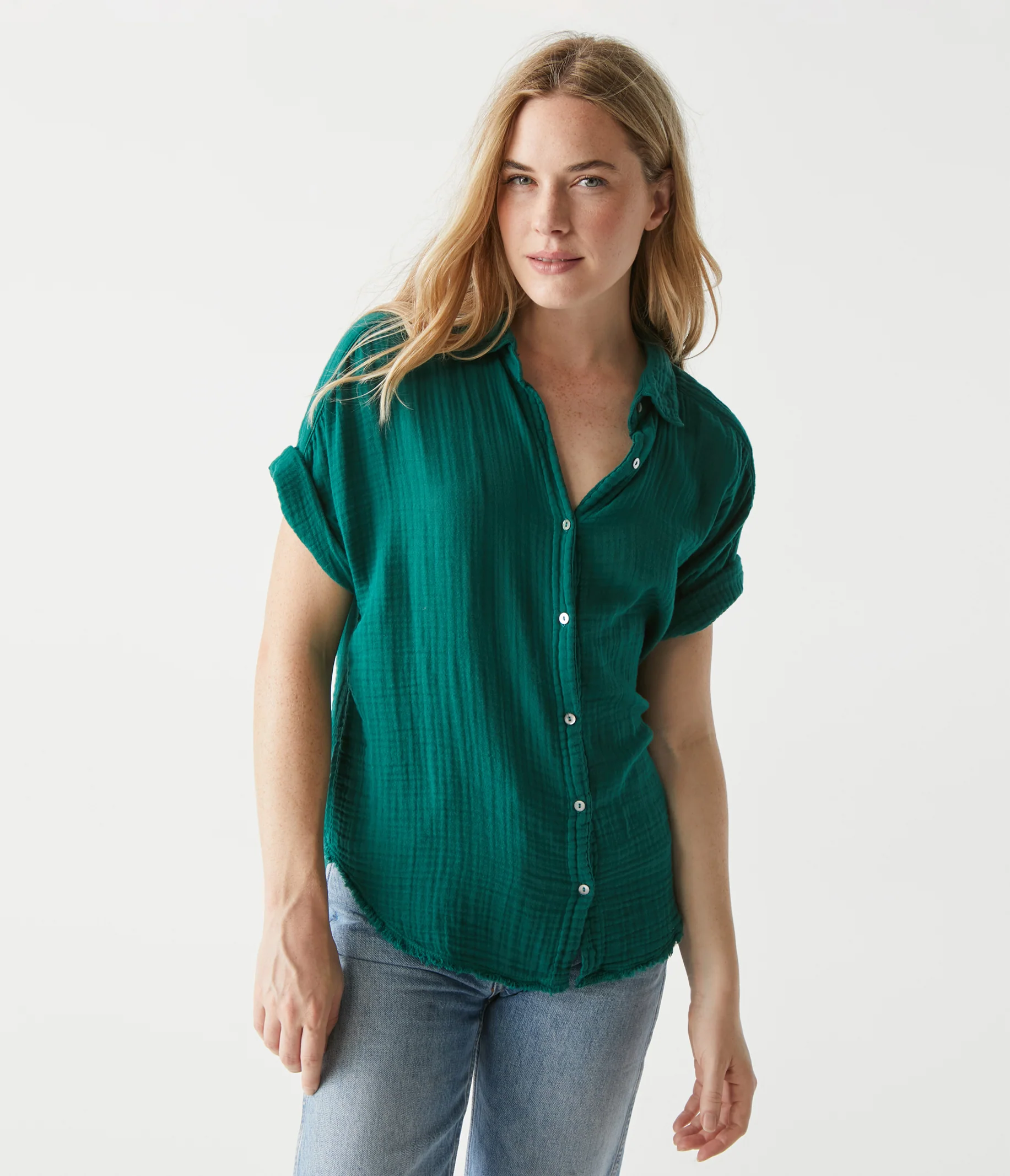 Bailey Gauze Button Down Shirt - Image 100