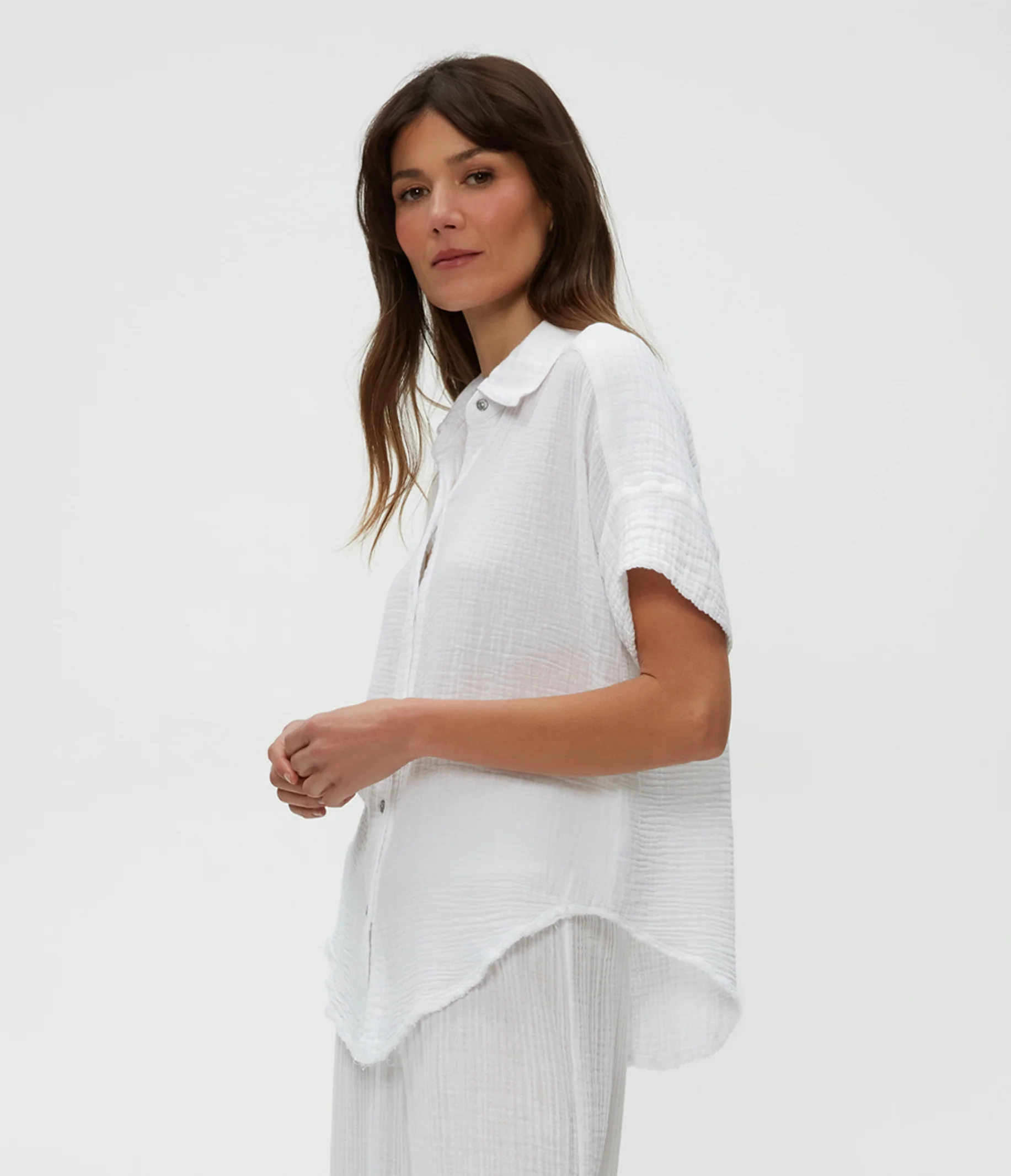 Bailey Gauze Button Down Shirt - Image 11