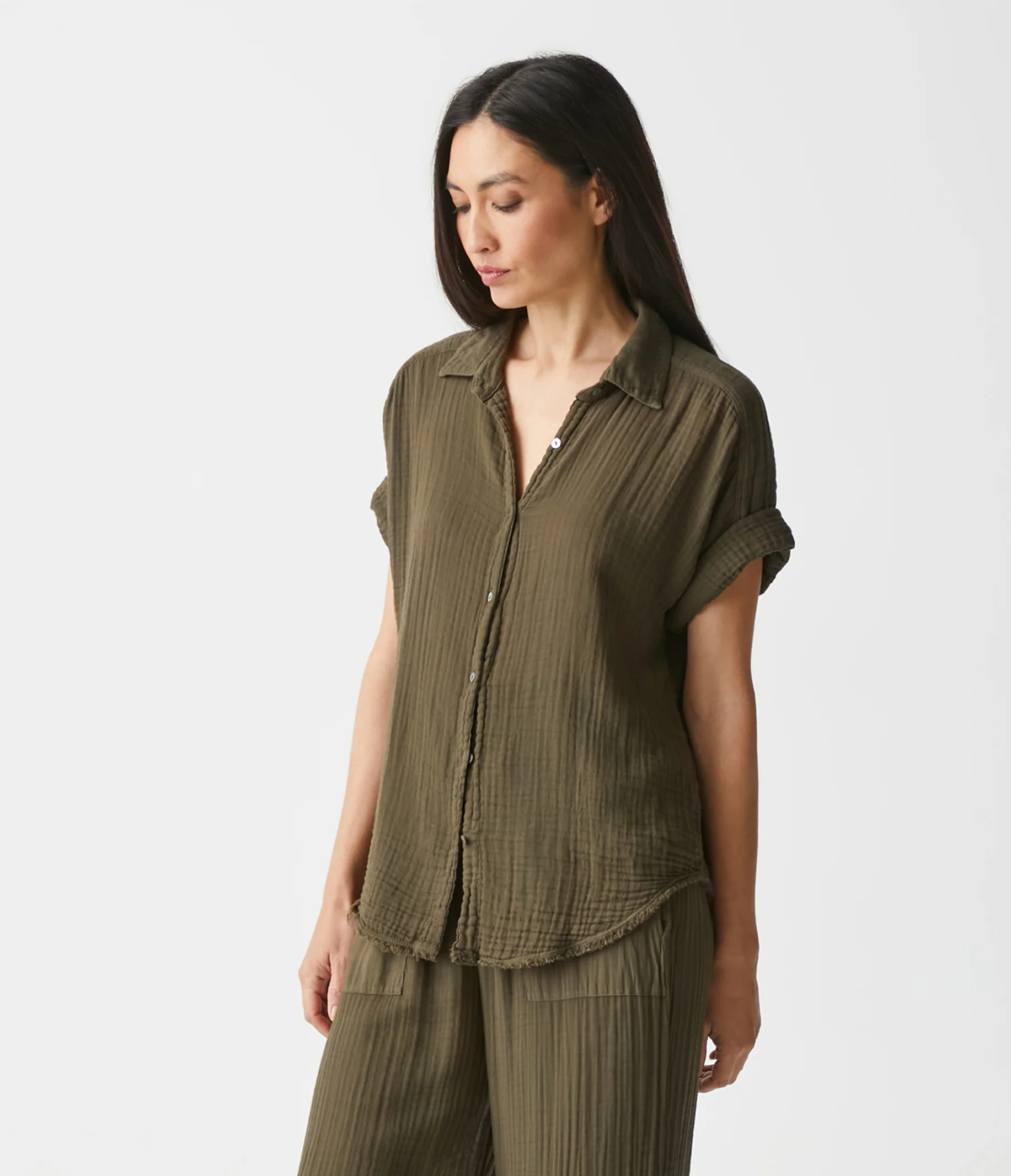 Bailey Gauze Button Down Shirt - Image 110