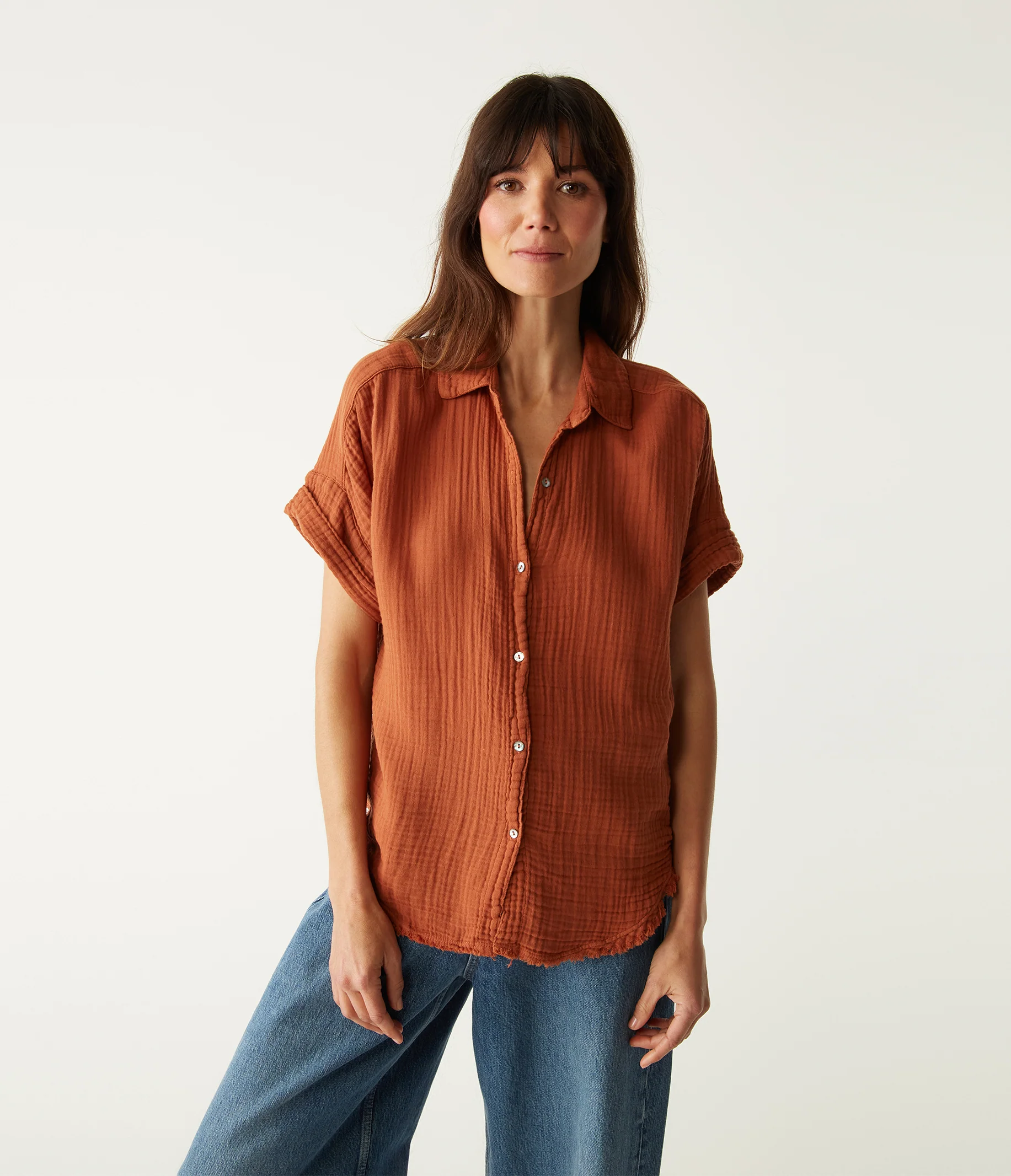 Bailey Gauze Button Down Shirt - Image 113