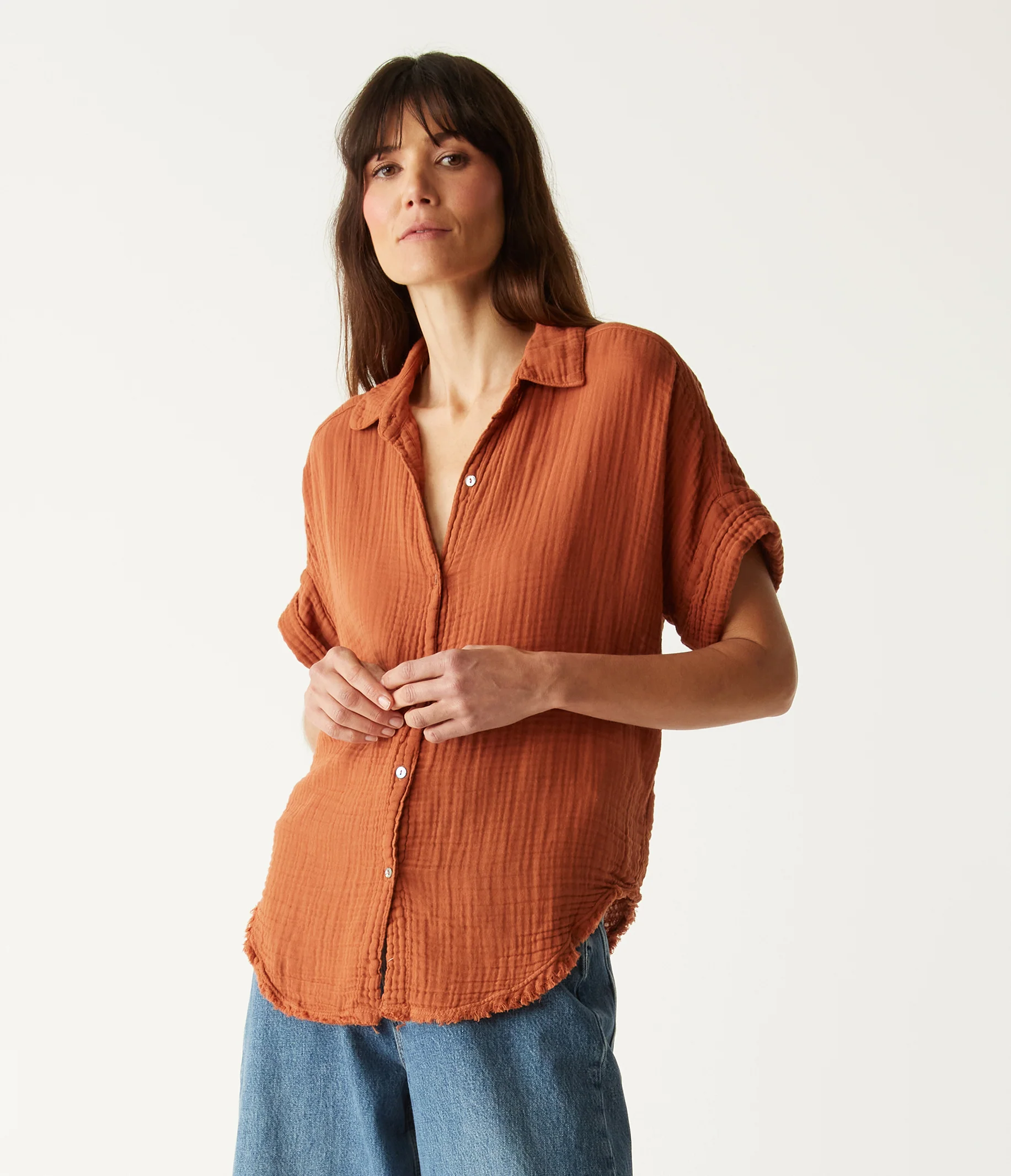 Bailey Gauze Button Down Shirt - Image 114