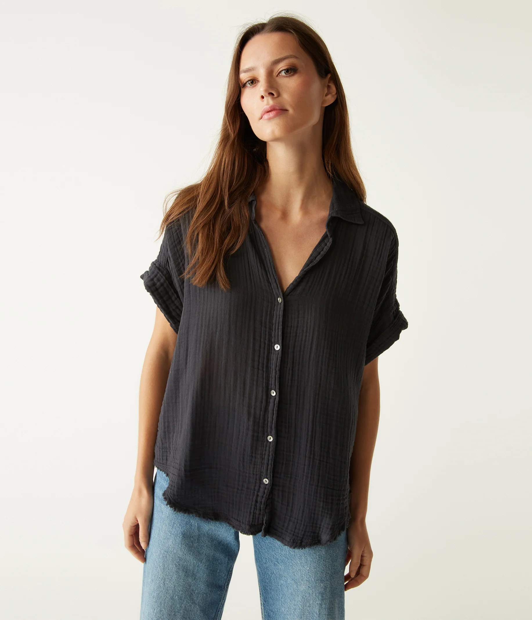 Bailey Gauze Button Down Shirt - Image 117