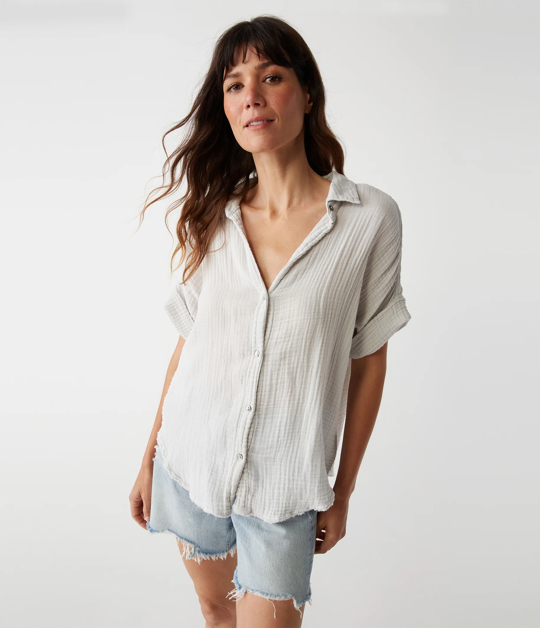 Bailey Gauze Button Down Shirt - Image 120