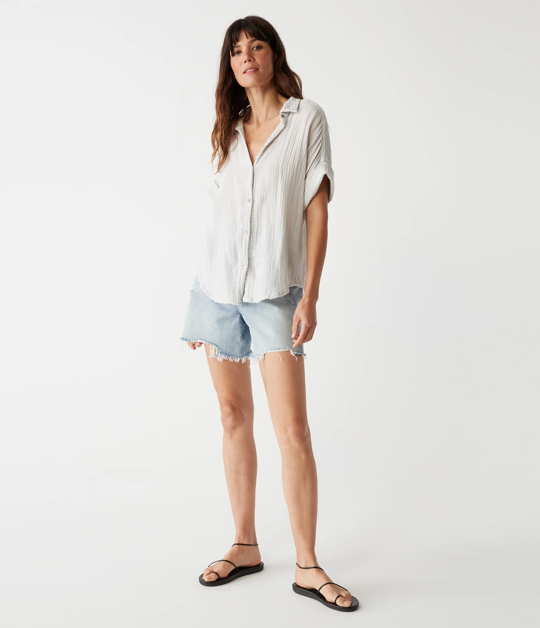 Bailey Gauze Button Down Shirt - Image 121