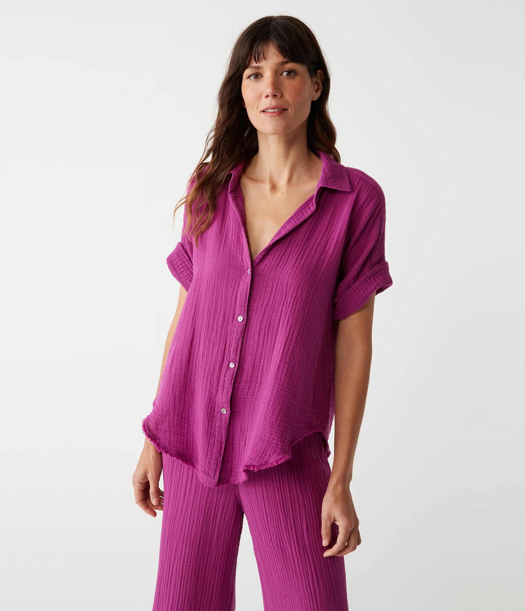 Bailey Gauze Button Down Shirt - Image 128