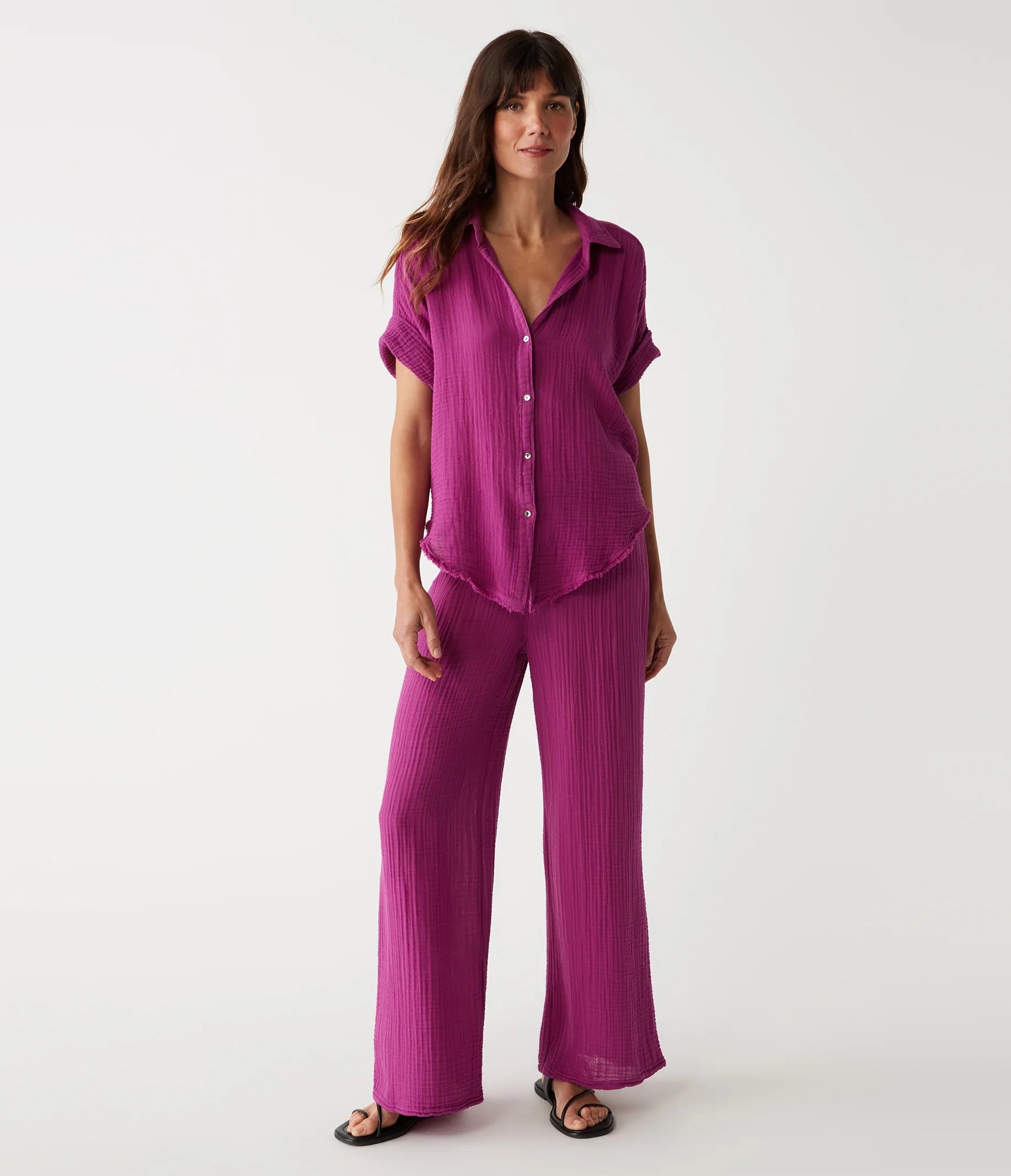 Bailey Gauze Button Down Shirt - Image 129