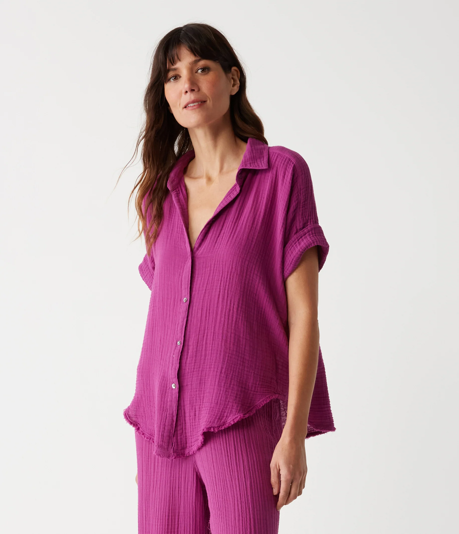 Bailey Gauze Button Down Shirt - Image 130