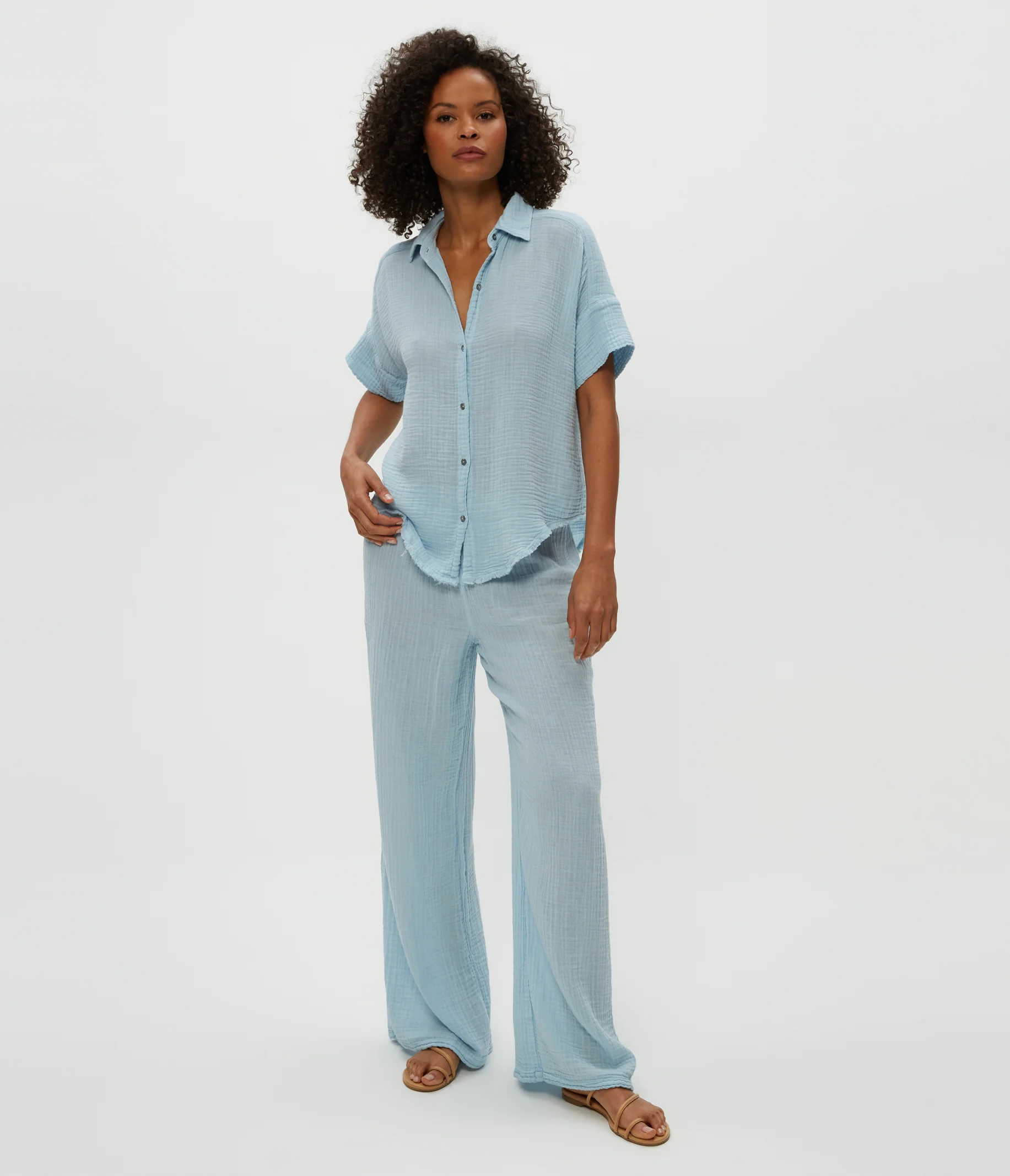 Bailey Gauze Button Down Shirt - Image 14