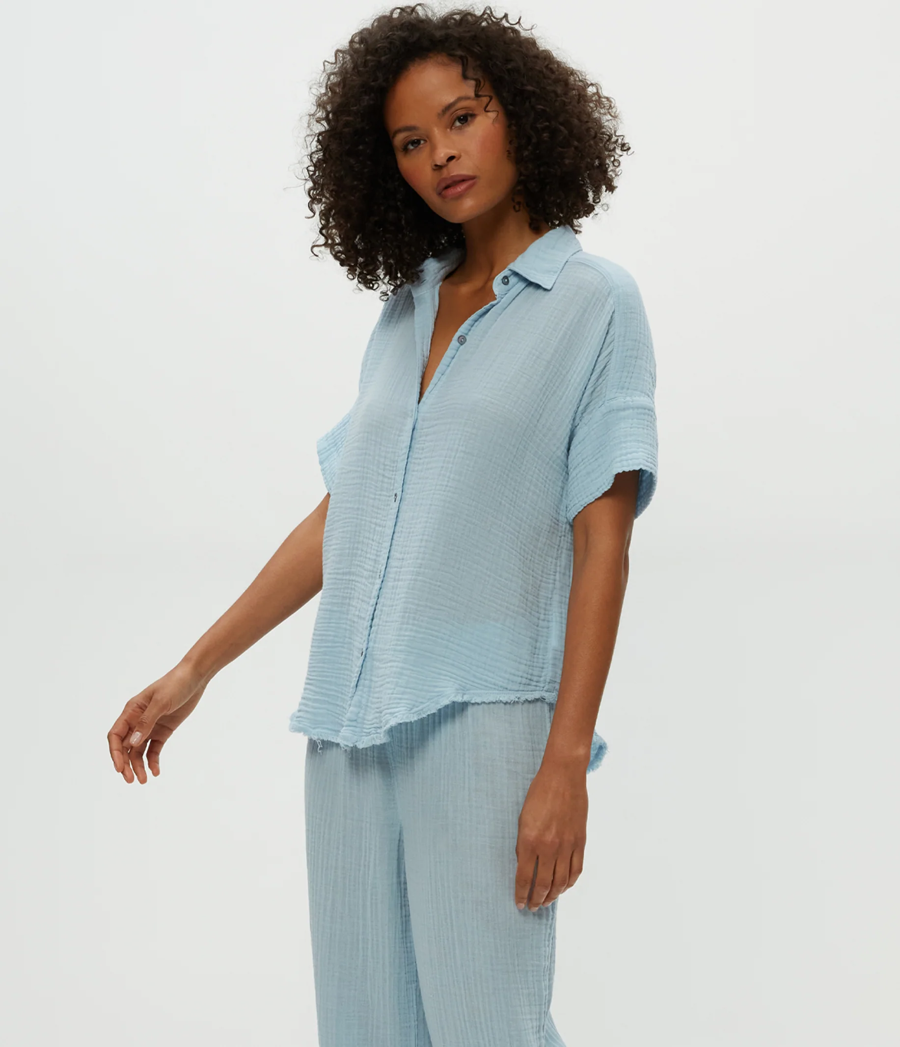 Bailey Gauze Button Down Shirt - Image 15