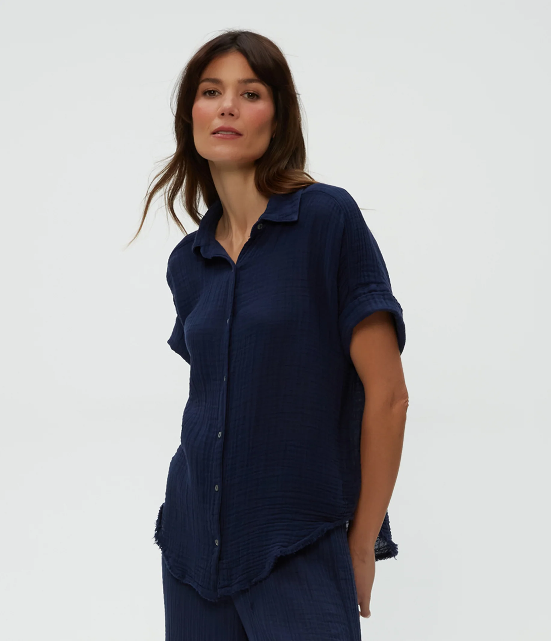 Bailey Gauze Button Down Shirt - Image 17