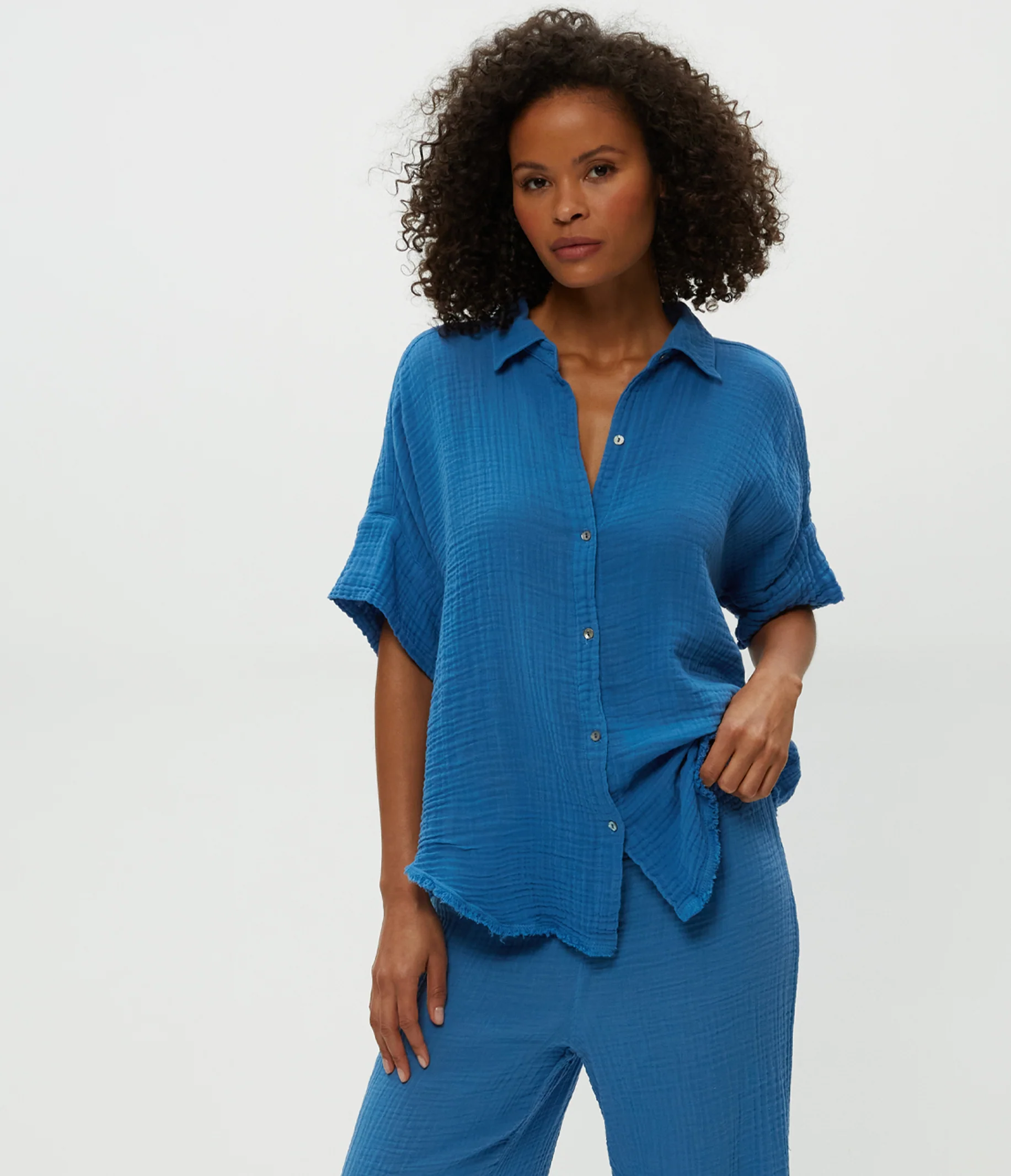 Bailey Gauze Button Down Shirt - Image 22
