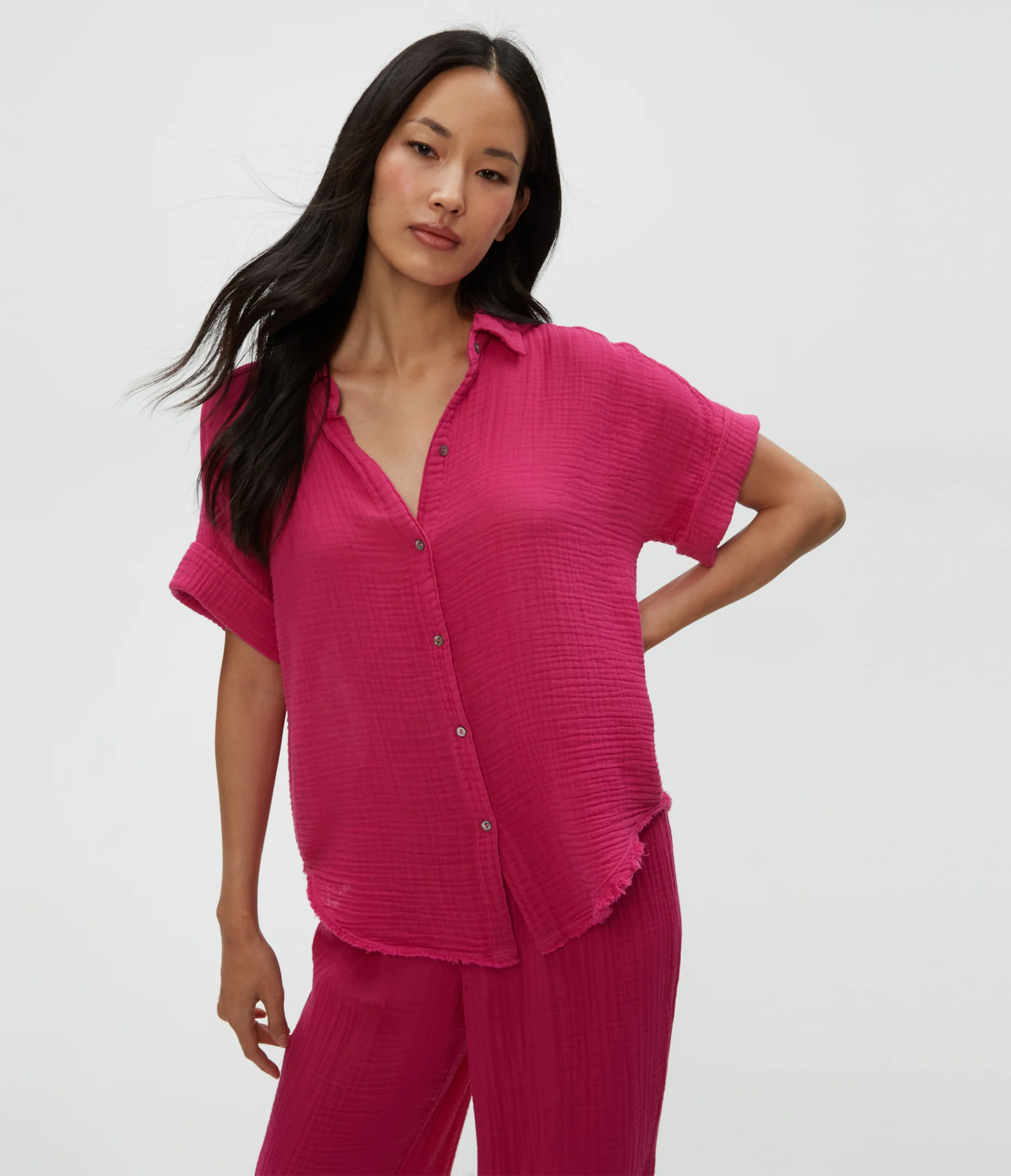 Bailey Gauze Button Down Shirt - Image 24