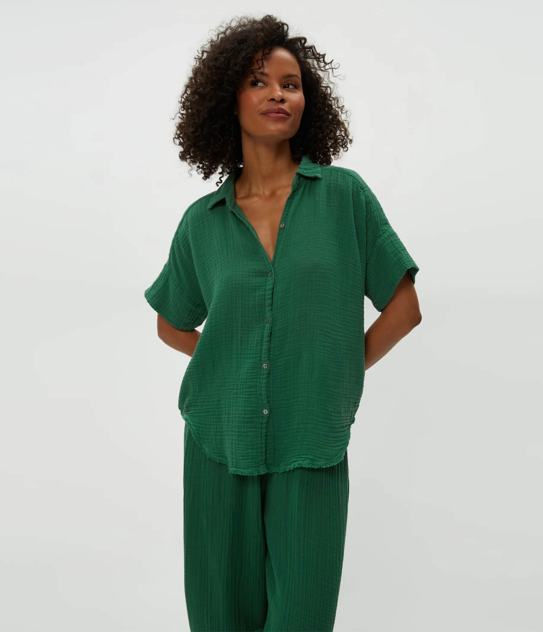 Bailey Gauze Button Down Shirt - Image 28