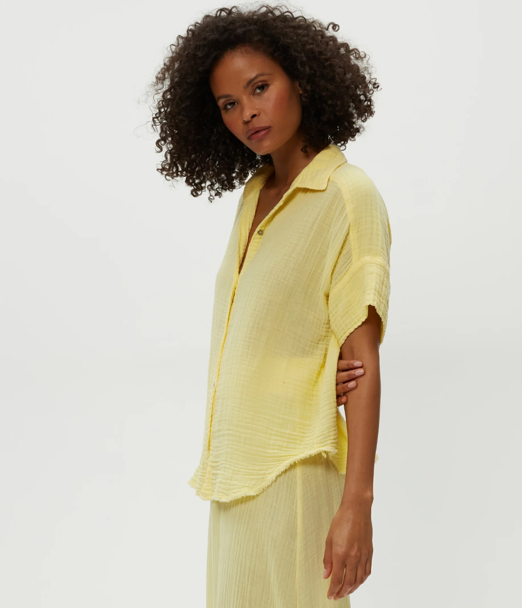 Bailey Gauze Button Down Shirt - Image 3