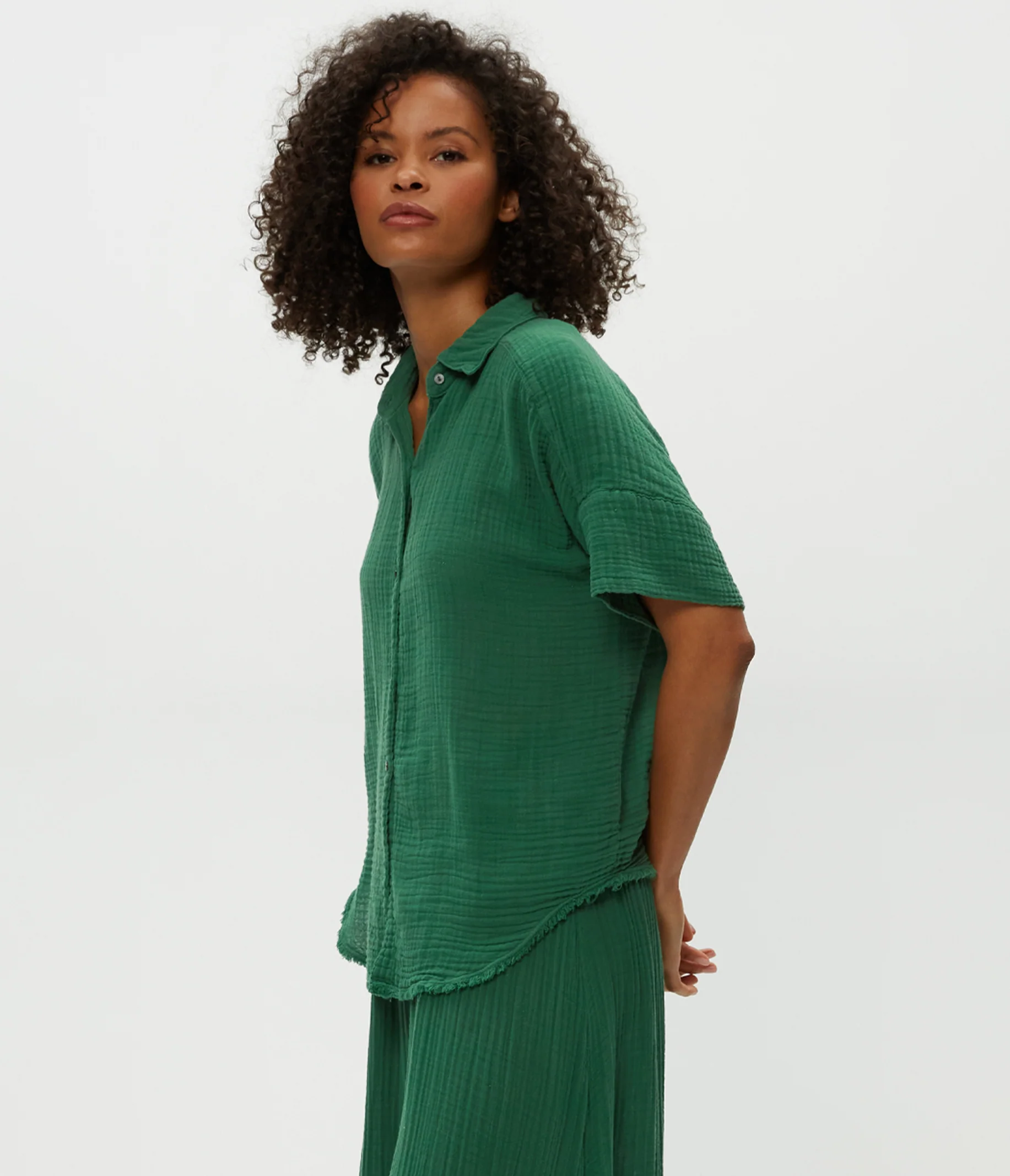 Bailey Gauze Button Down Shirt - Image 30
