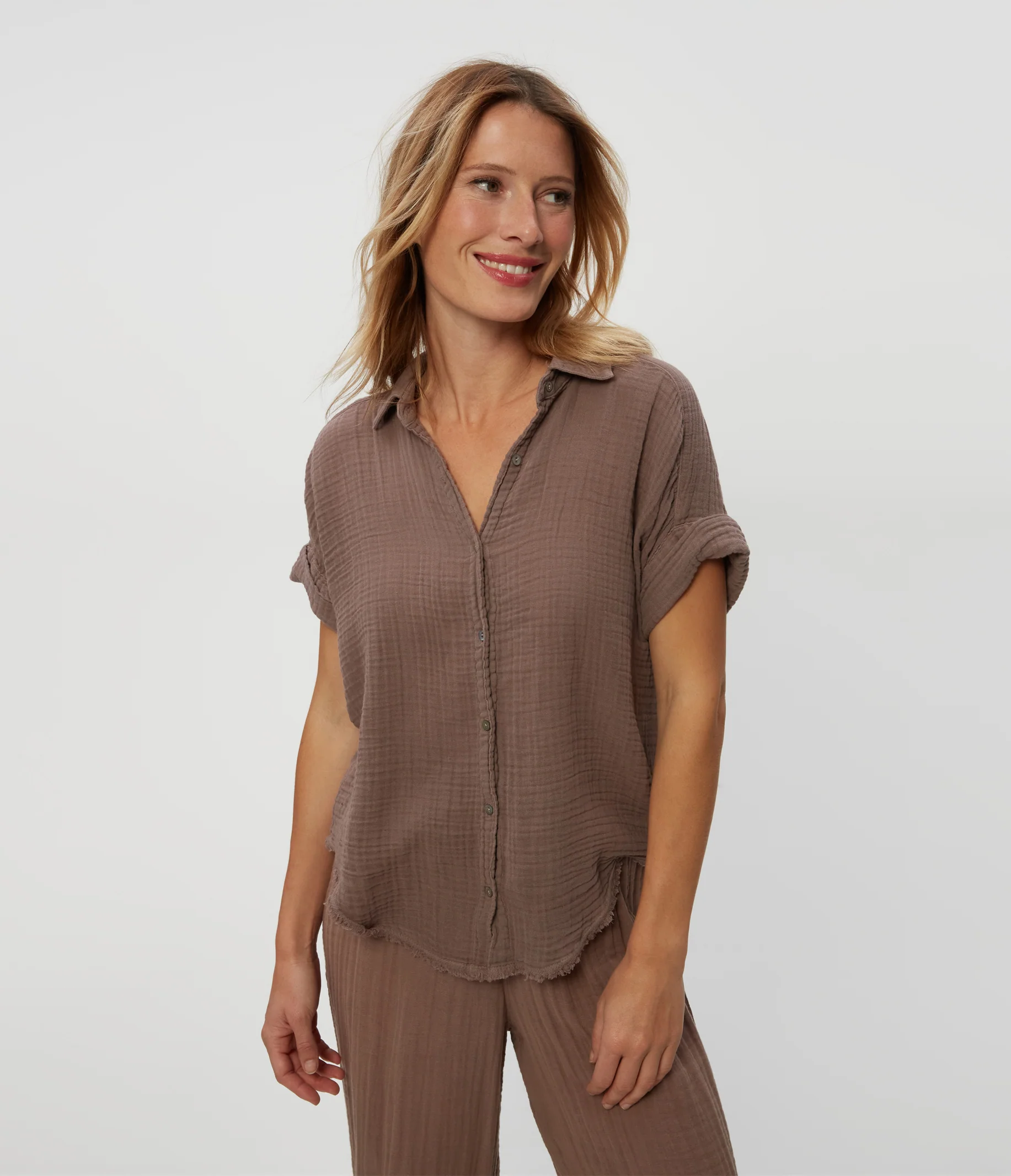 Bailey Gauze Button Down Shirt - Image 32