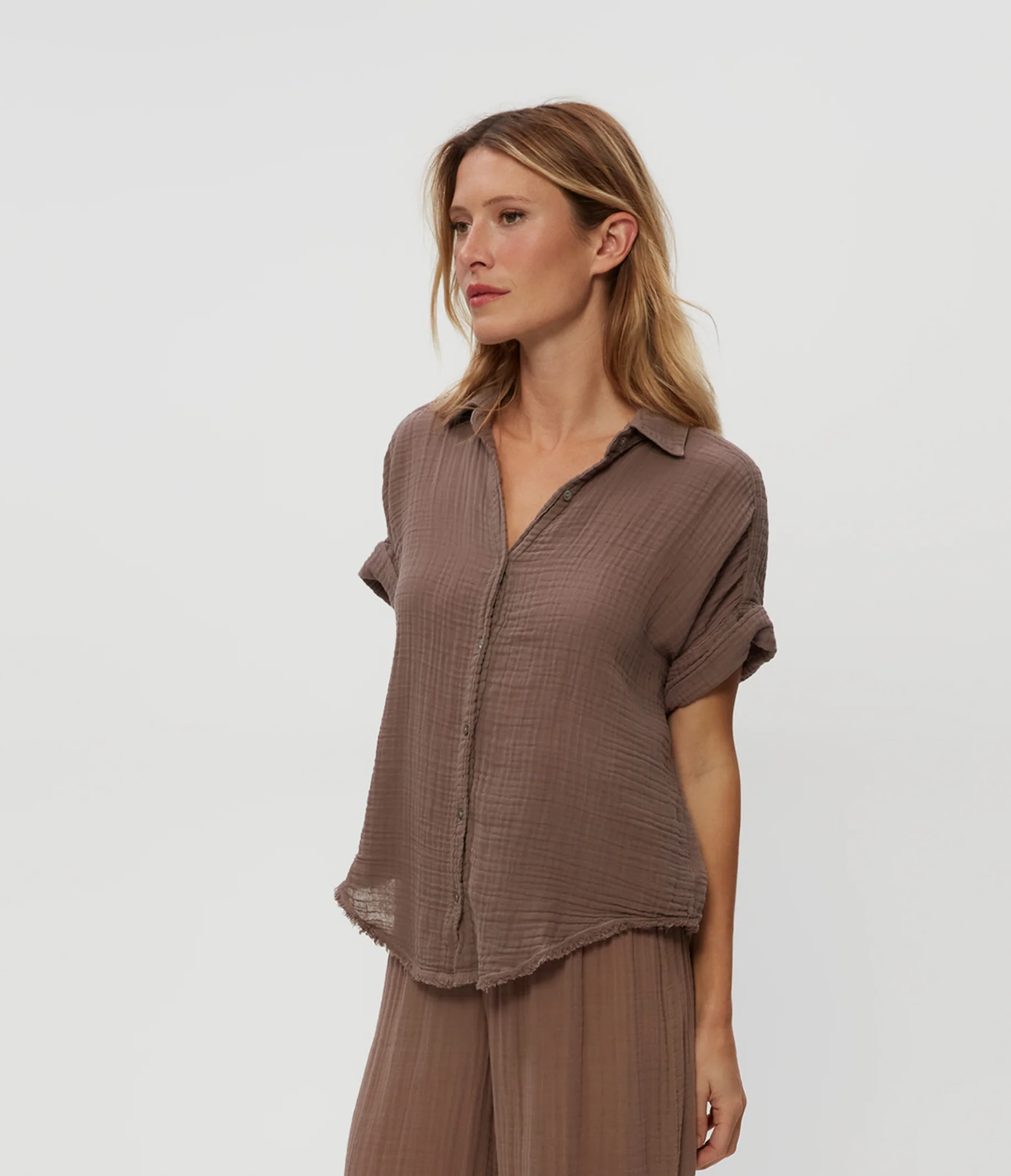 Bailey Gauze Button Down Shirt - Image 34