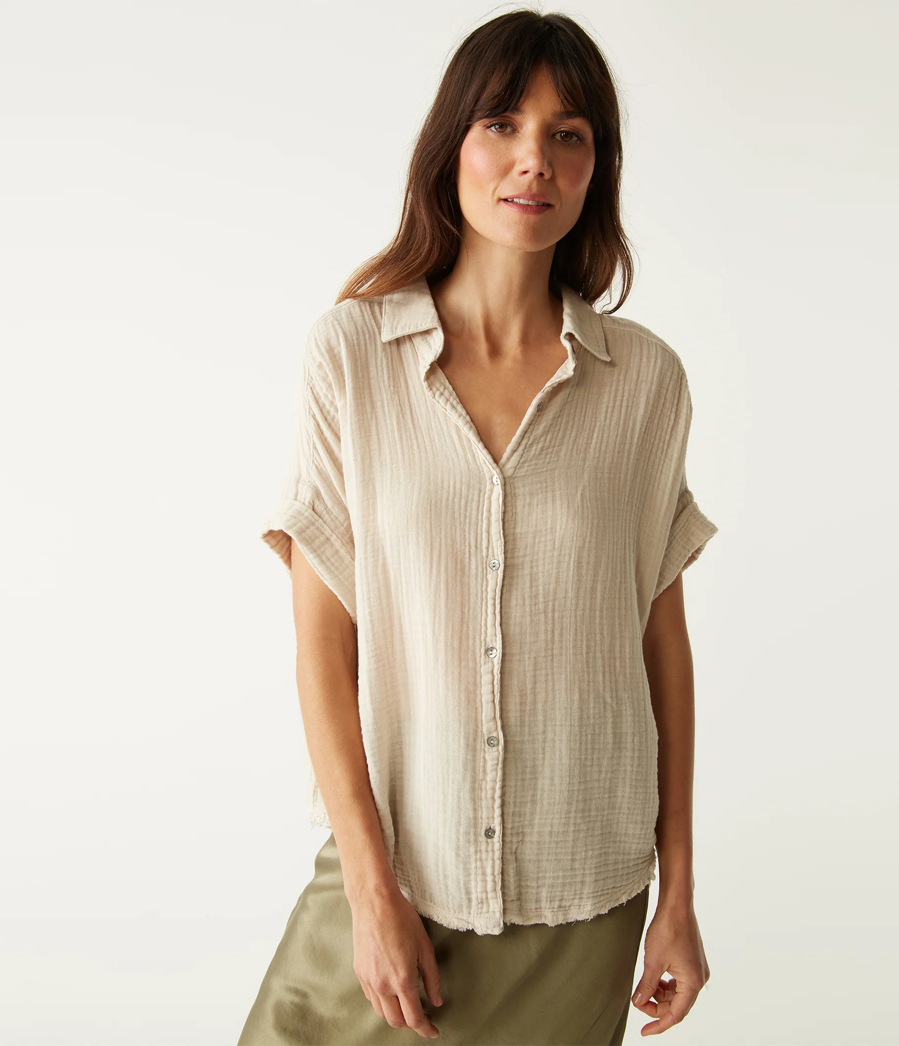 Bailey Gauze Button Down Shirt - Image 40