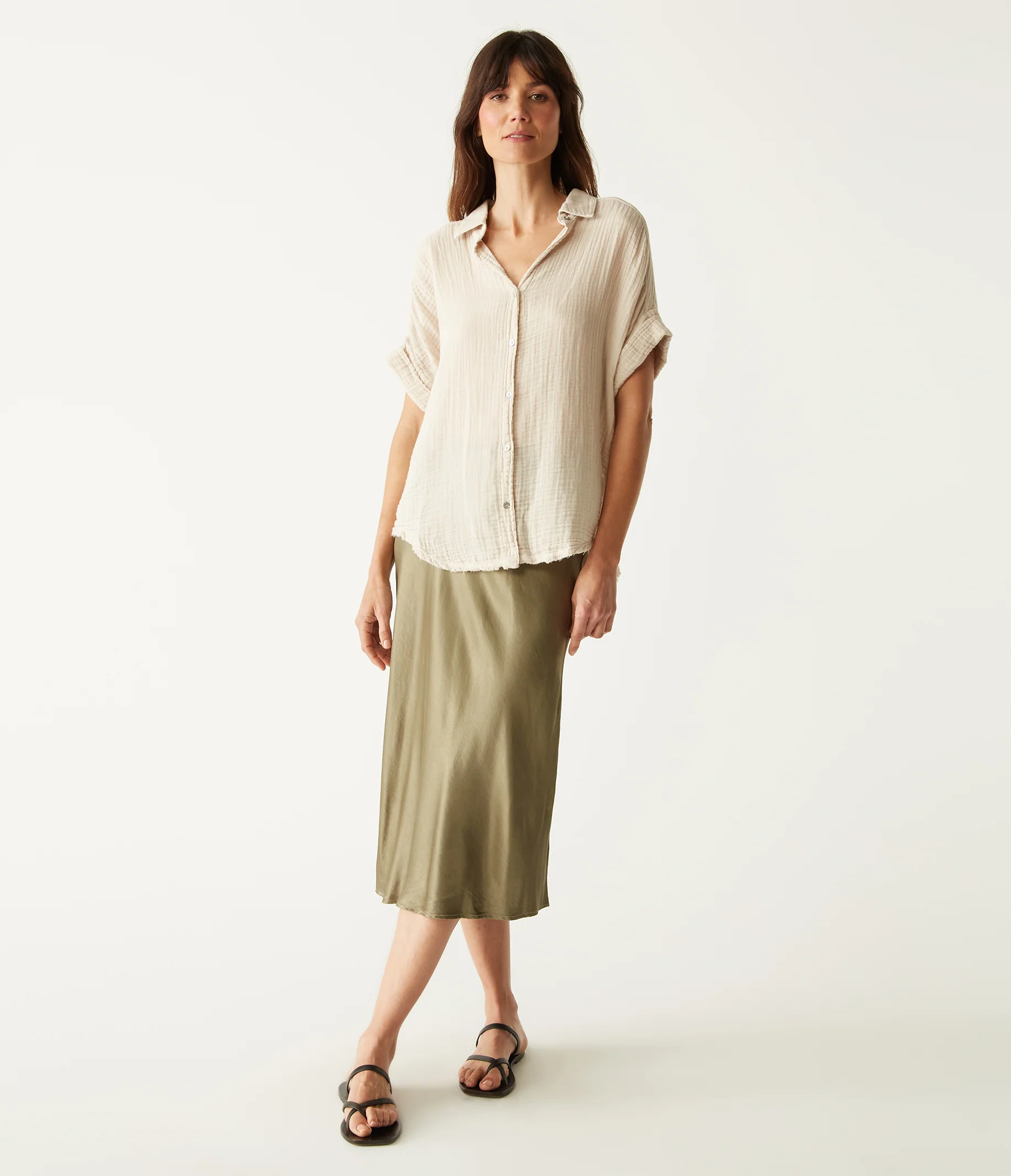 Bailey Gauze Button Down Shirt - Image 42