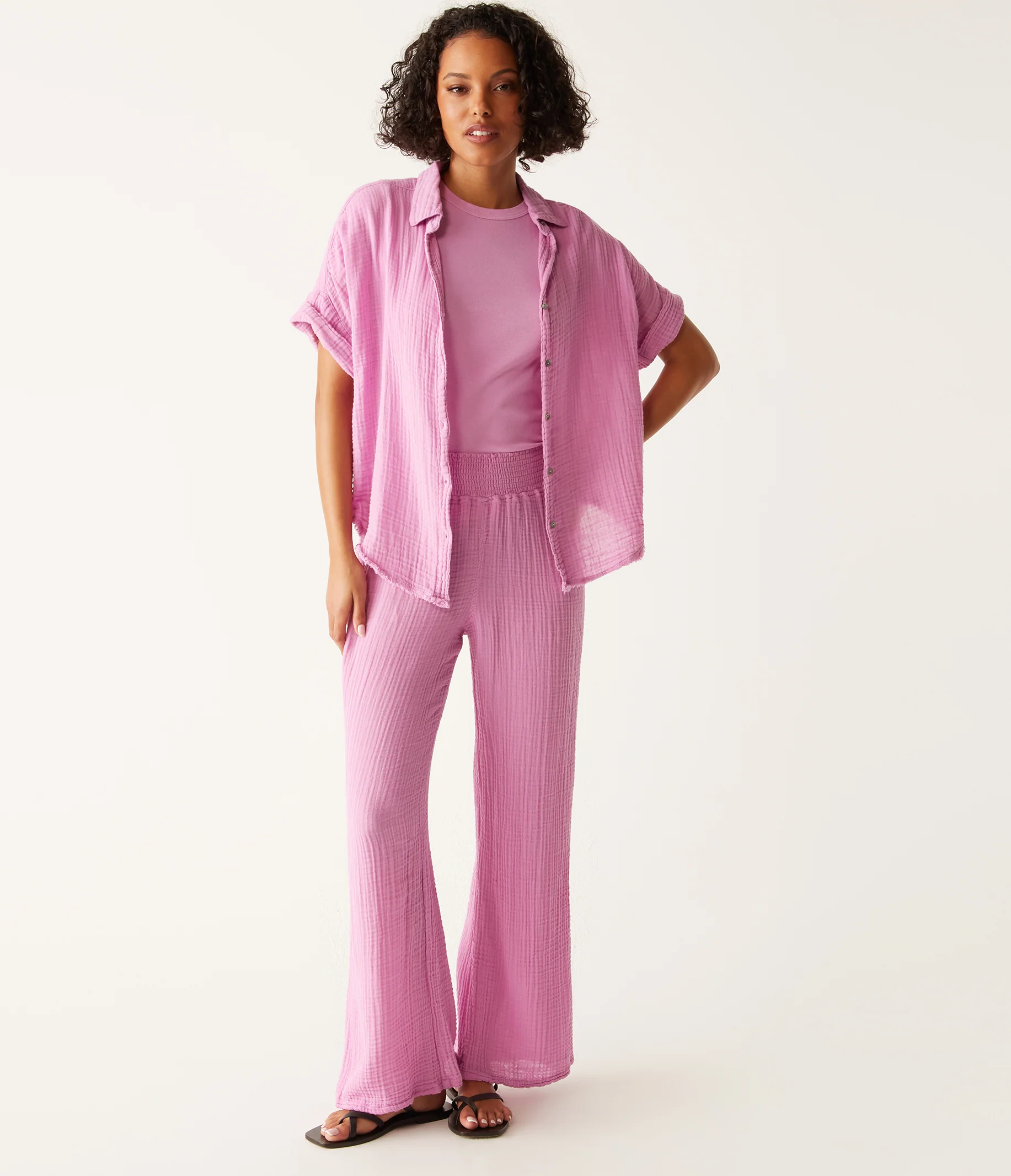 Bailey Gauze Button Down Shirt - Image 45