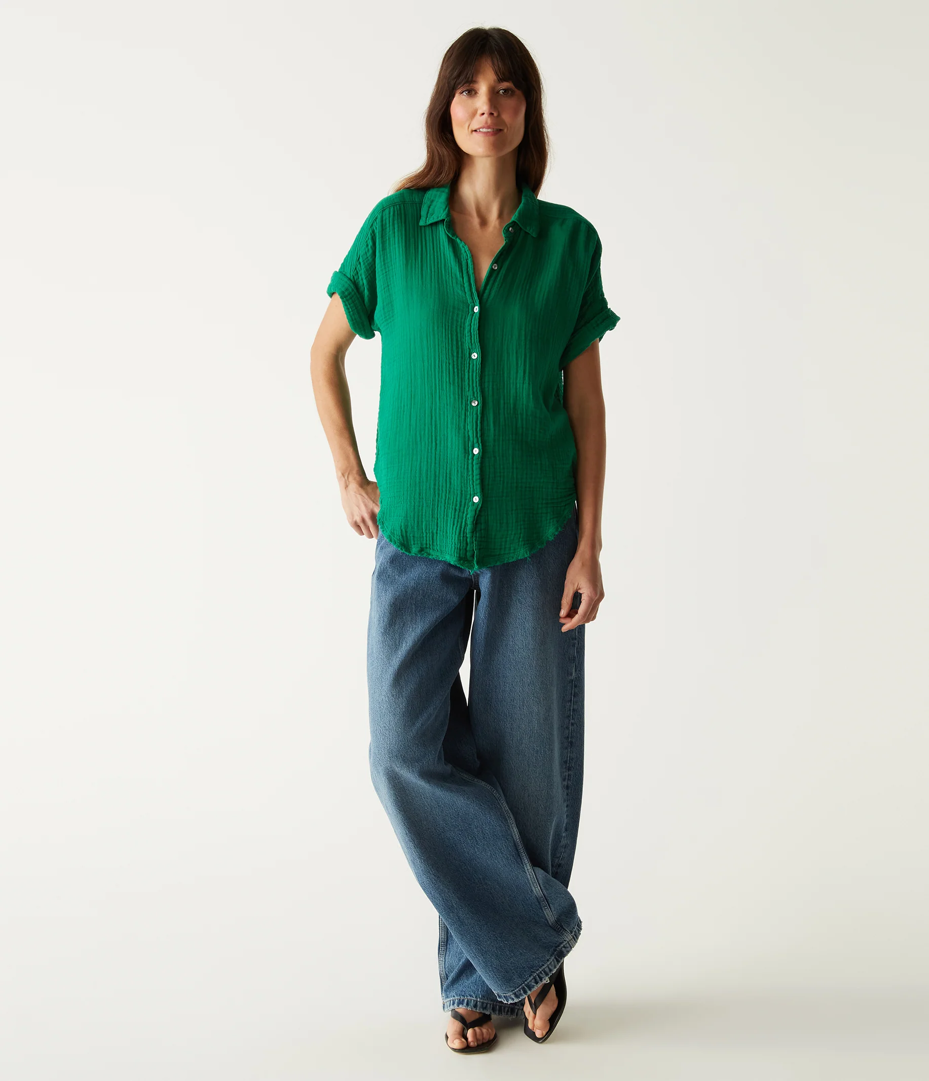 Bailey Gauze Button Down Shirt - Image 57