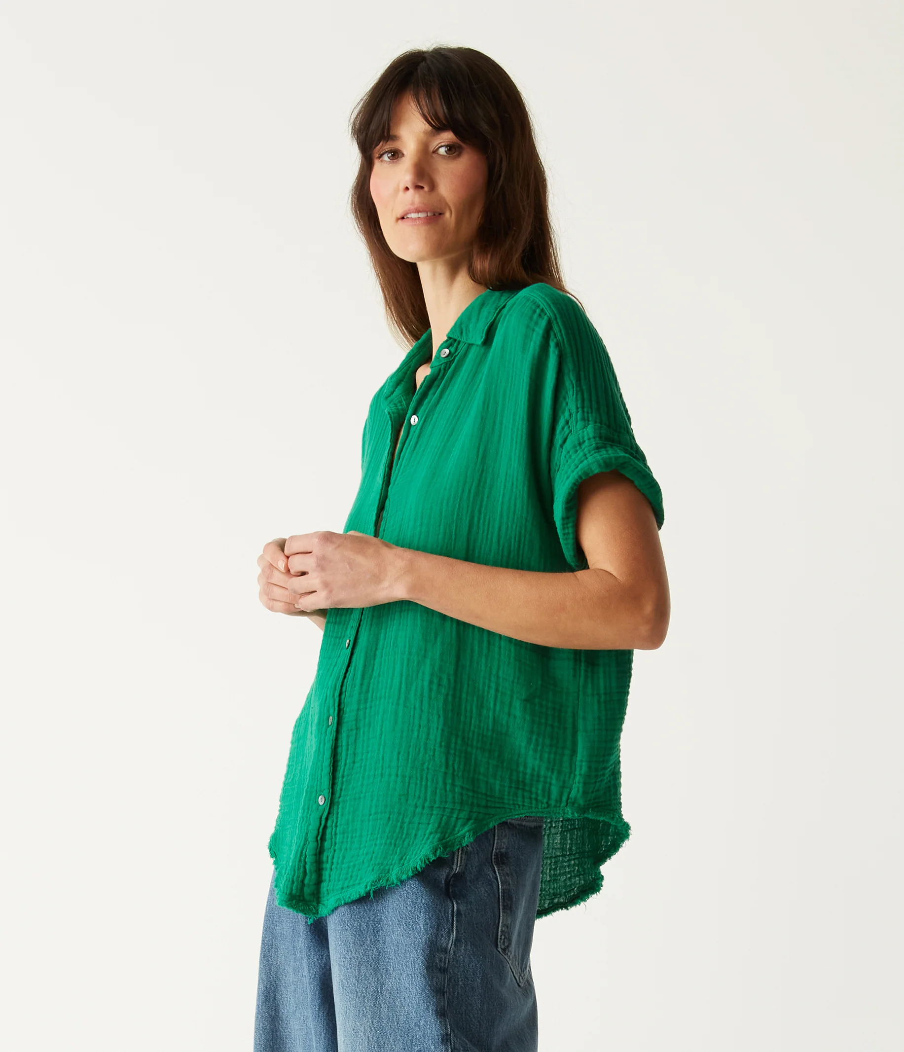 Bailey Gauze Button Down Shirt - Image 58