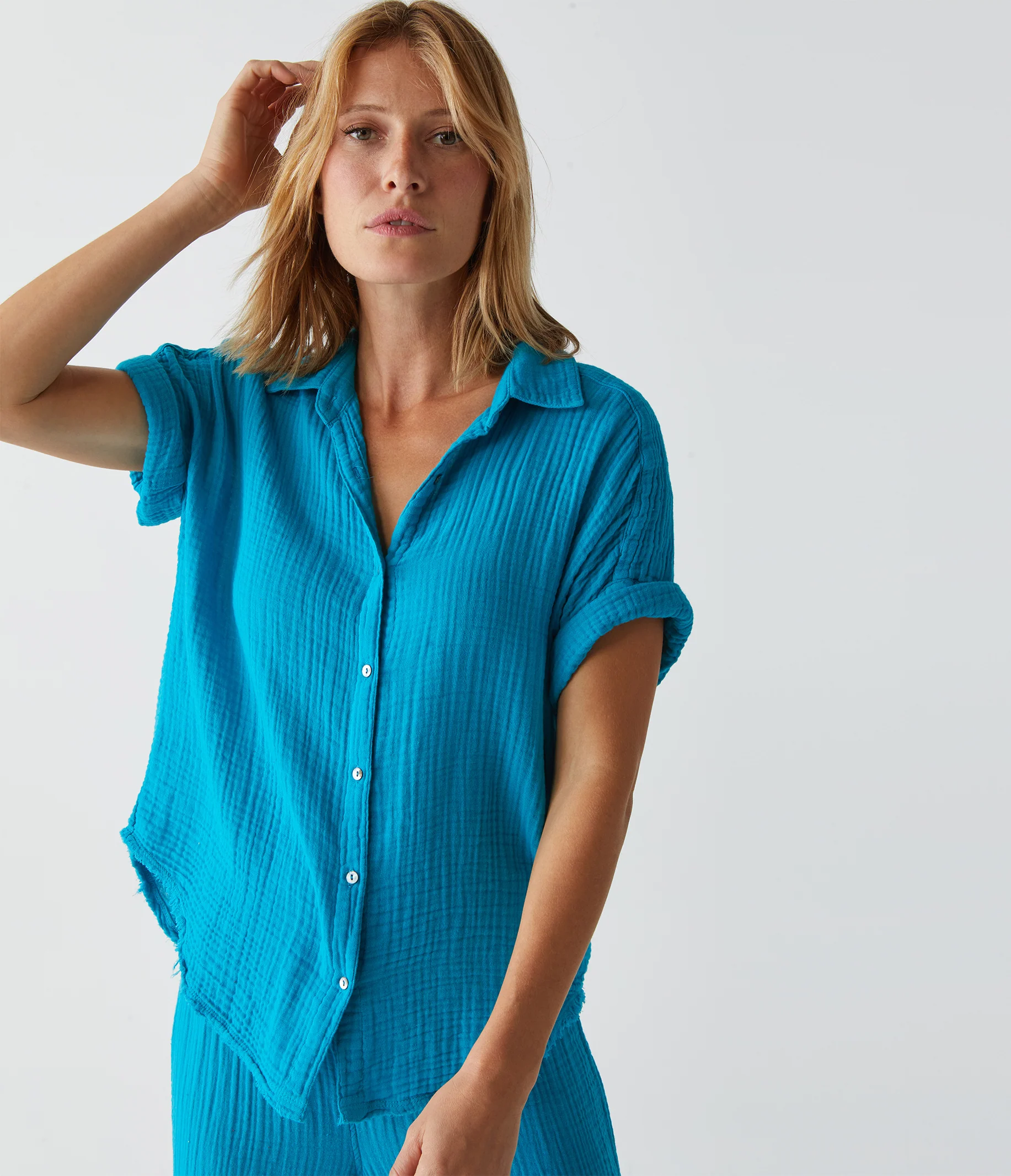 Bailey Gauze Button Down Shirt - Image 60