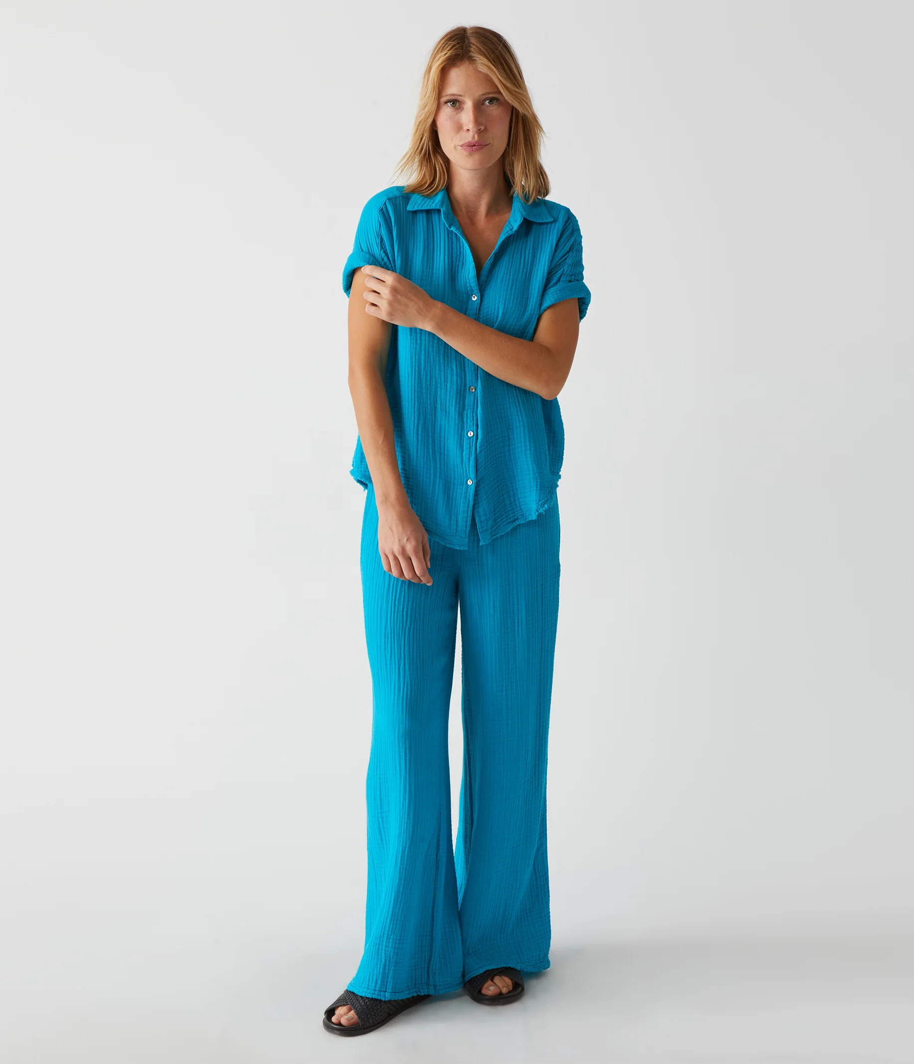 Bailey Gauze Button Down Shirt - Image 61