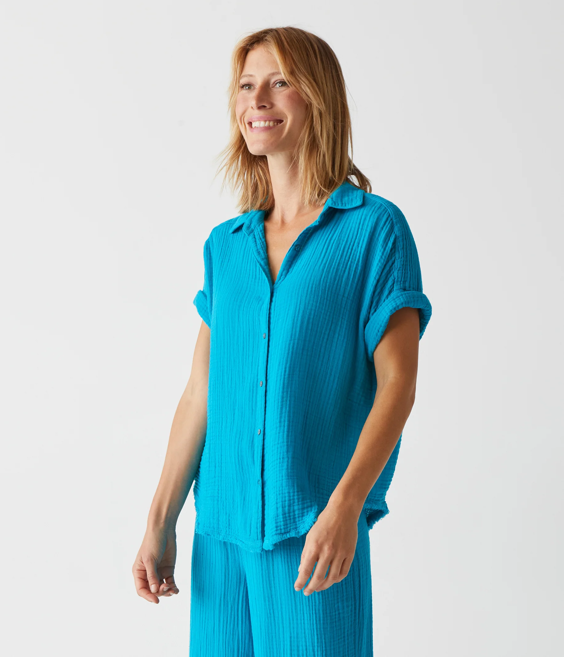 Bailey Gauze Button Down Shirt - Image 62