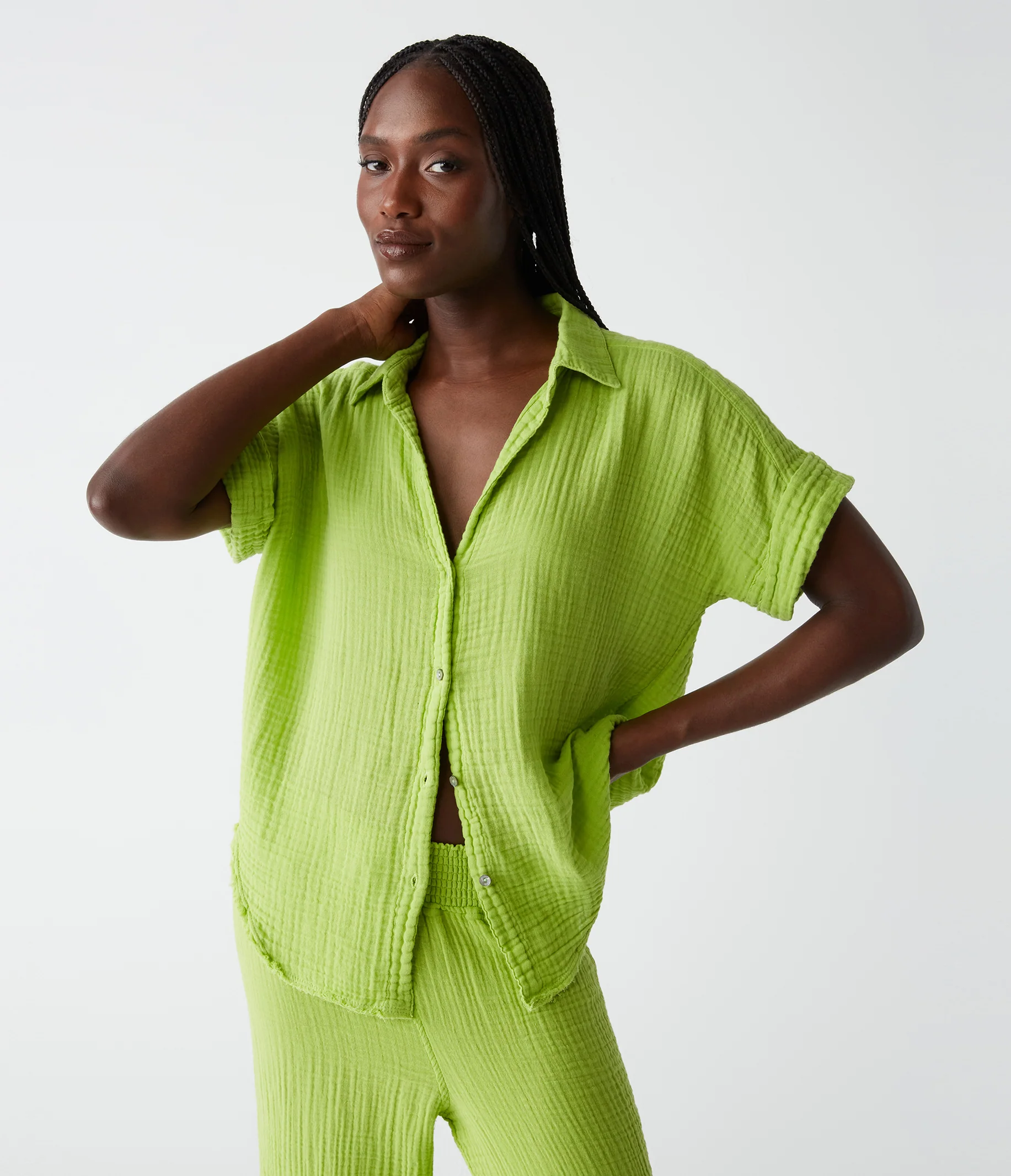 Bailey Gauze Button Down Shirt - Image 64