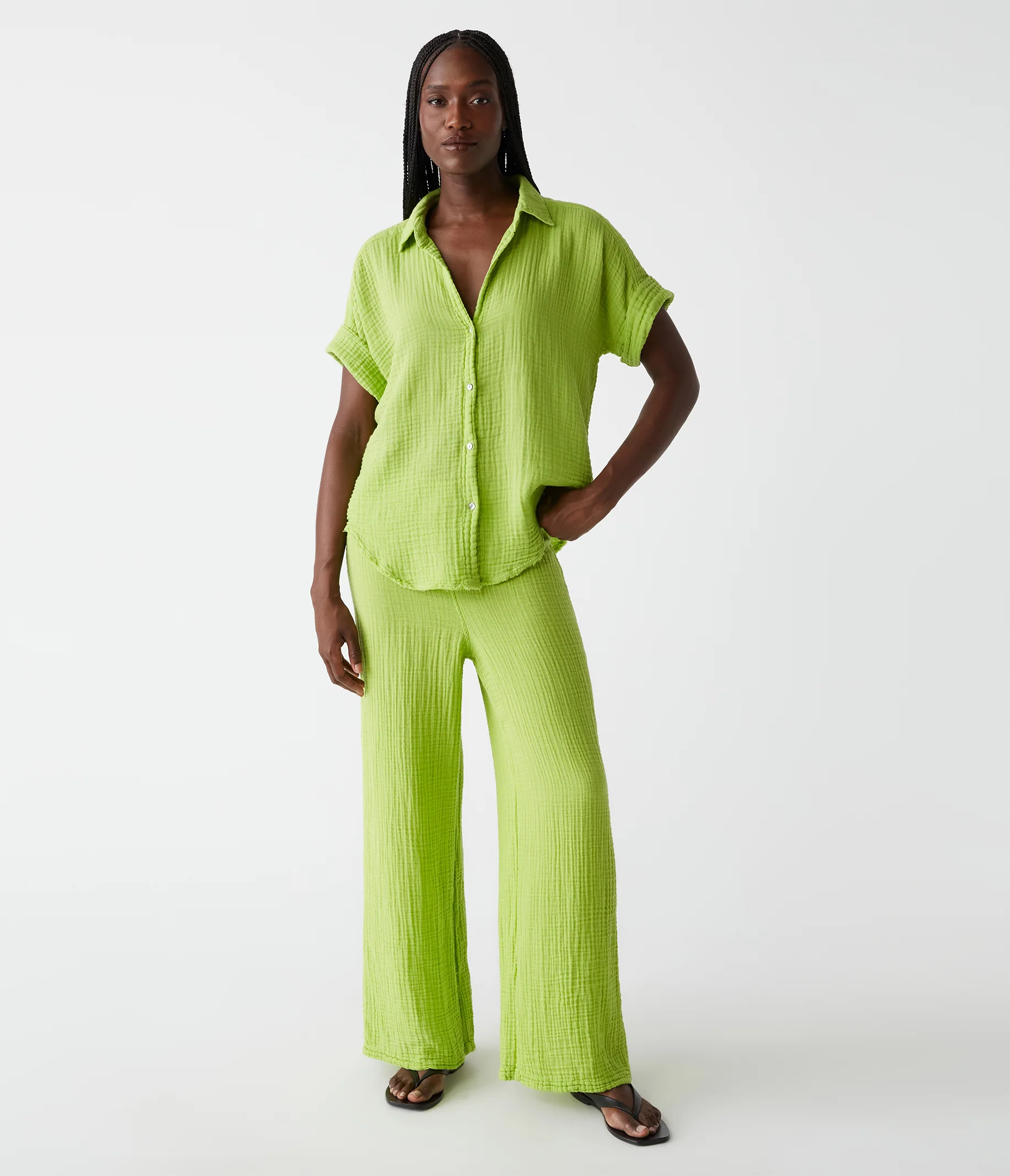 Bailey Gauze Button Down Shirt - Image 65