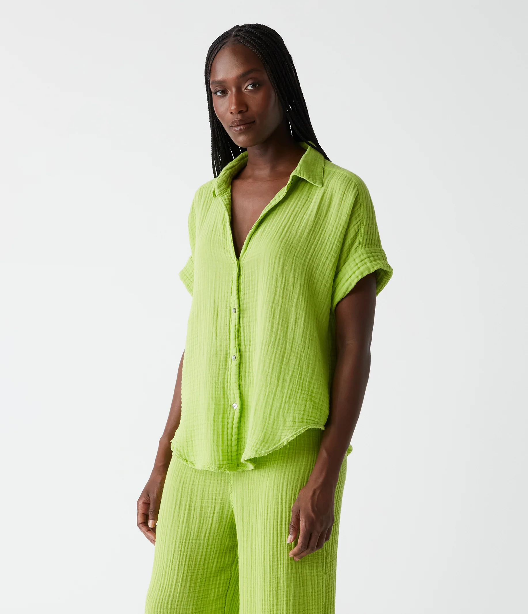 Bailey Gauze Button Down Shirt - Image 66