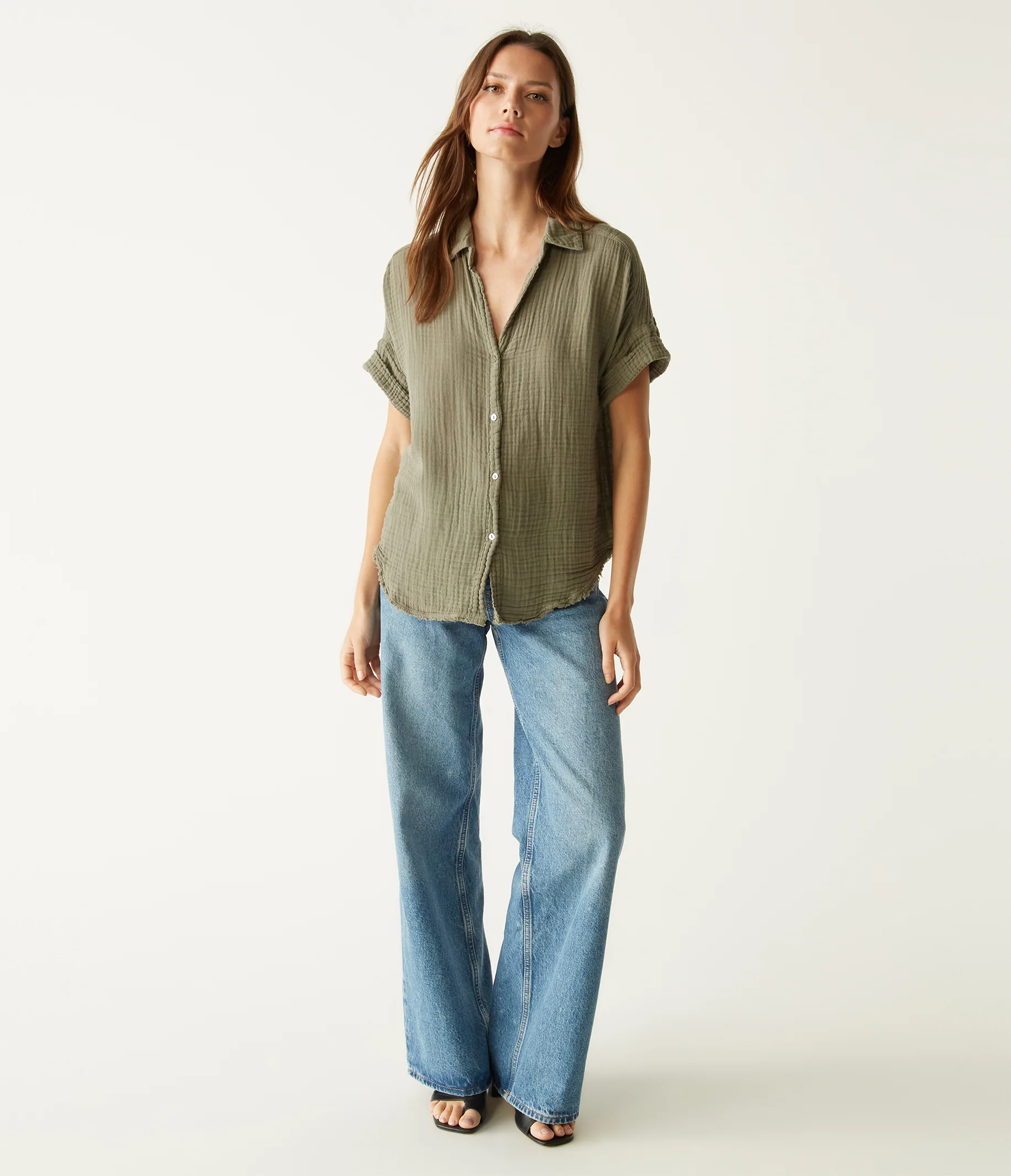 Bailey Gauze Button Down Shirt - Image 69