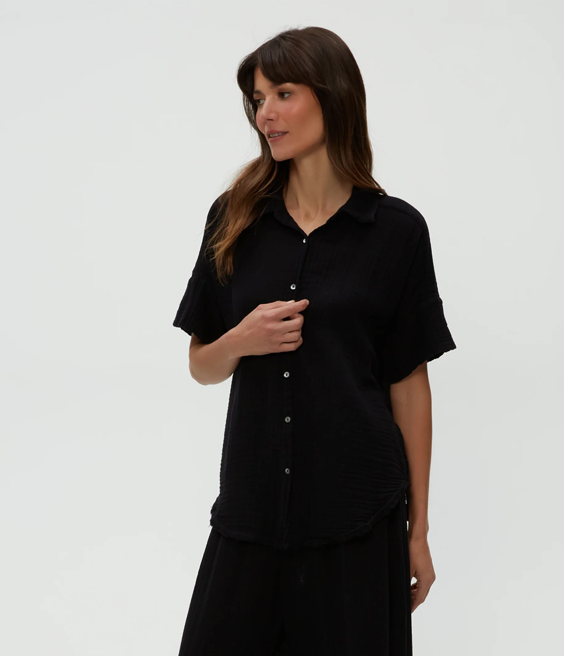 Bailey Gauze Button Down Shirt - Image 7